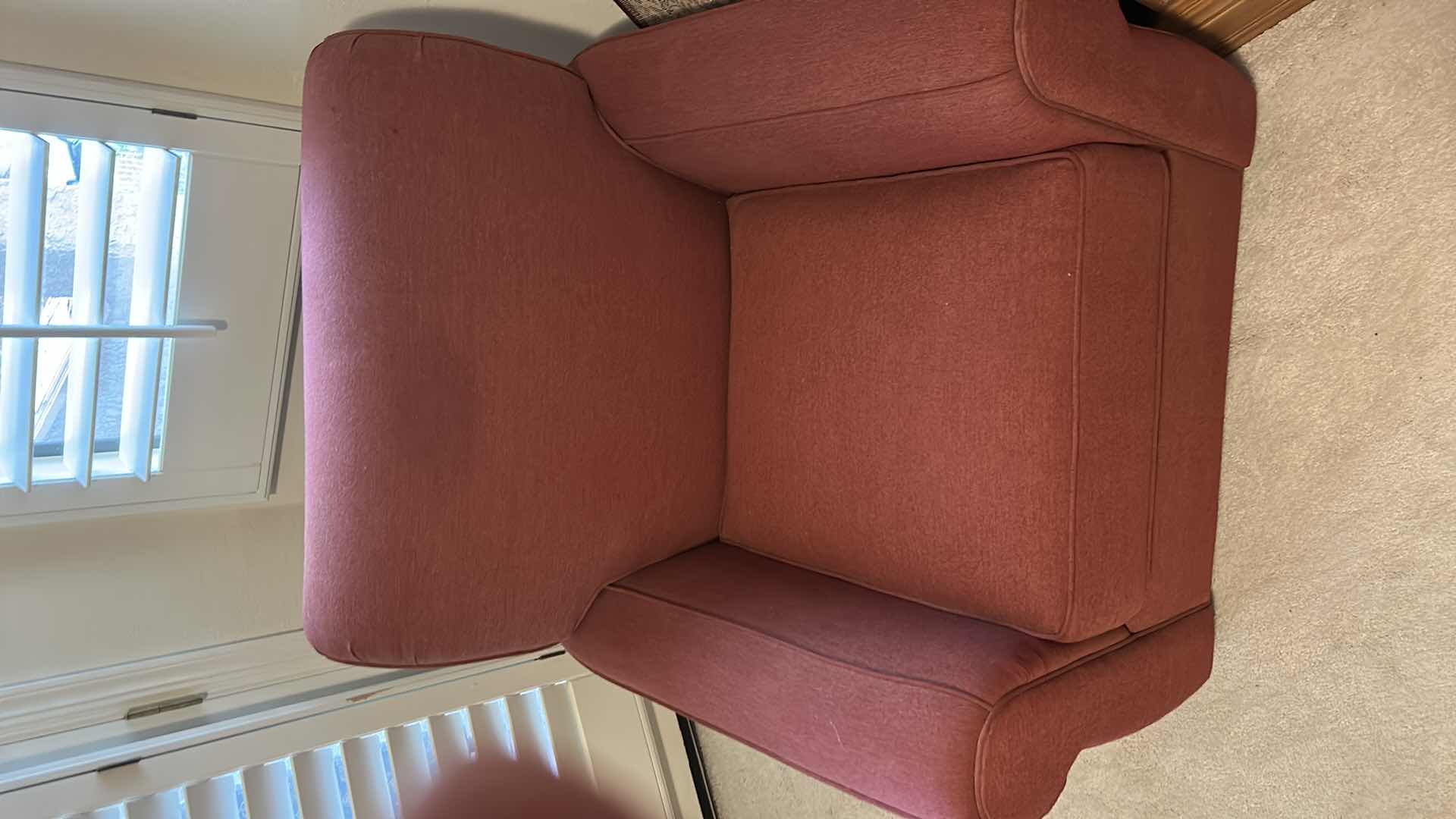 Photo 1 of UPHOLSTERED RED OCCASIONAL ARMCHAIR 36”x 36” x H36”