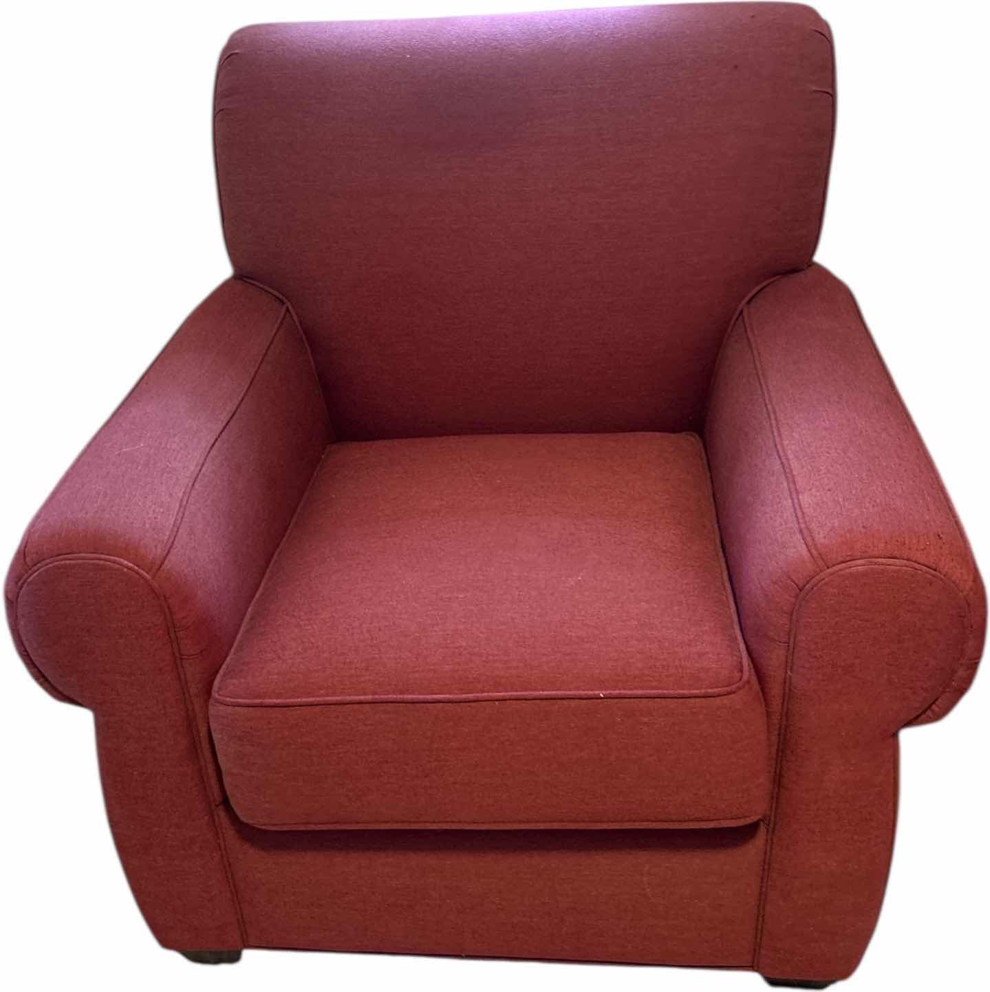 Photo 1 of UPHOLSTERED RED OCCASIONAL ARMCHAIR 36”x 36” x H36”