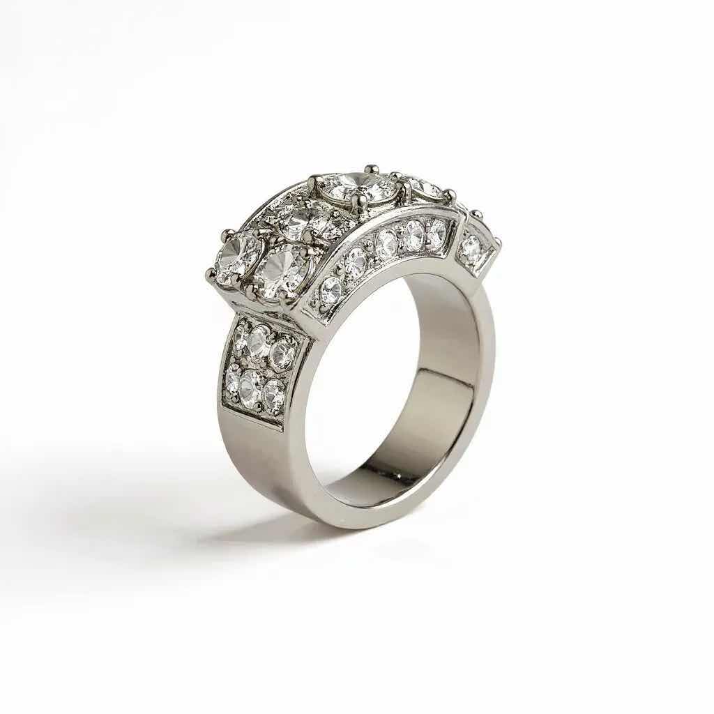 Photo 1 of 18K WHITE GOLD W 2.60 ctw DIAMOND RING (SIZE 5.50) TTL GRAMS 8.72 W INSURANCE APPRAISAL ITEM # 2005 