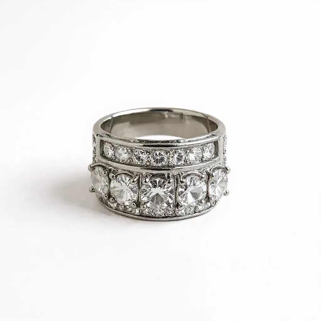 Photo 1 of 18K WHITE GOLD W 2.60 ctw DIAMOND RING (SIZE 5.50) TTL GRAMS 8.72 W INSURANCE APPRAISAL ITEM # 2005 
