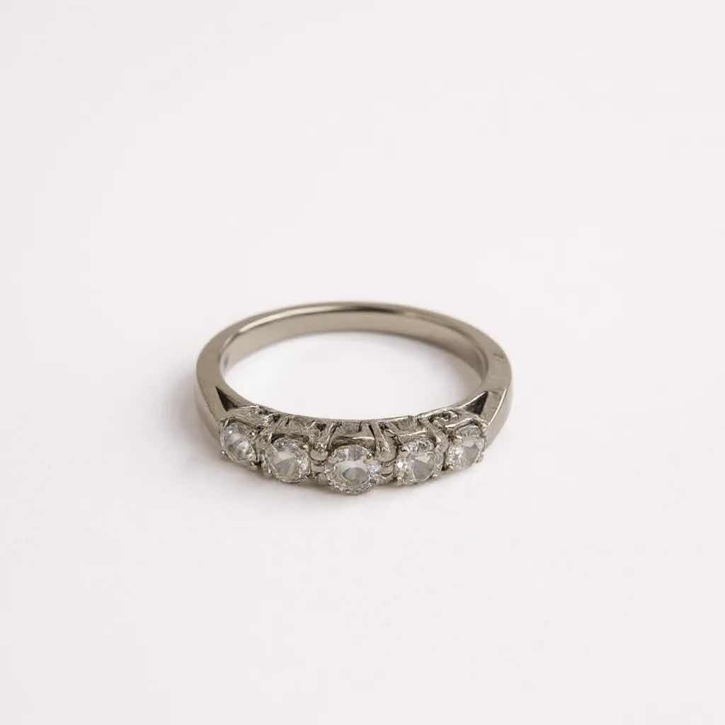 Photo 1 of 18K WHITE GOLD W .54 ctw DIAMOND RING TTL GRAMS 3.77 W INSURANCE APPRAISAL ITEM # 2004