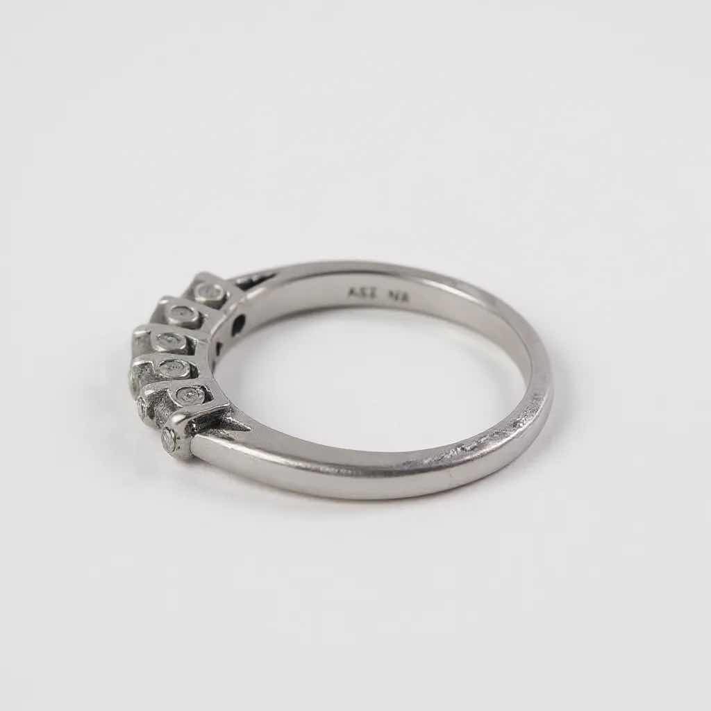 Photo 1 of 18K WHITE GOLD W .54 ctw DIAMOND RING TTL GRAMS 3.77 W INSURANCE APPRAISAL ITEM # 2004 