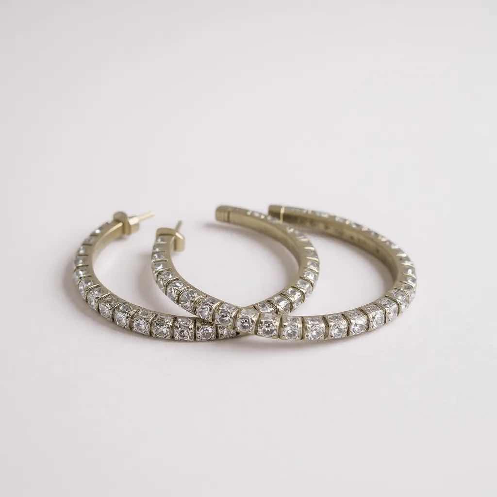 Photo 1 of 18K WHITE GOLD 3.00 ctw PAIR OF DIAMOND EARRINGS TTL GRAMS 16.93 W INSURANCE APPRAISAL ITEM # 2013 