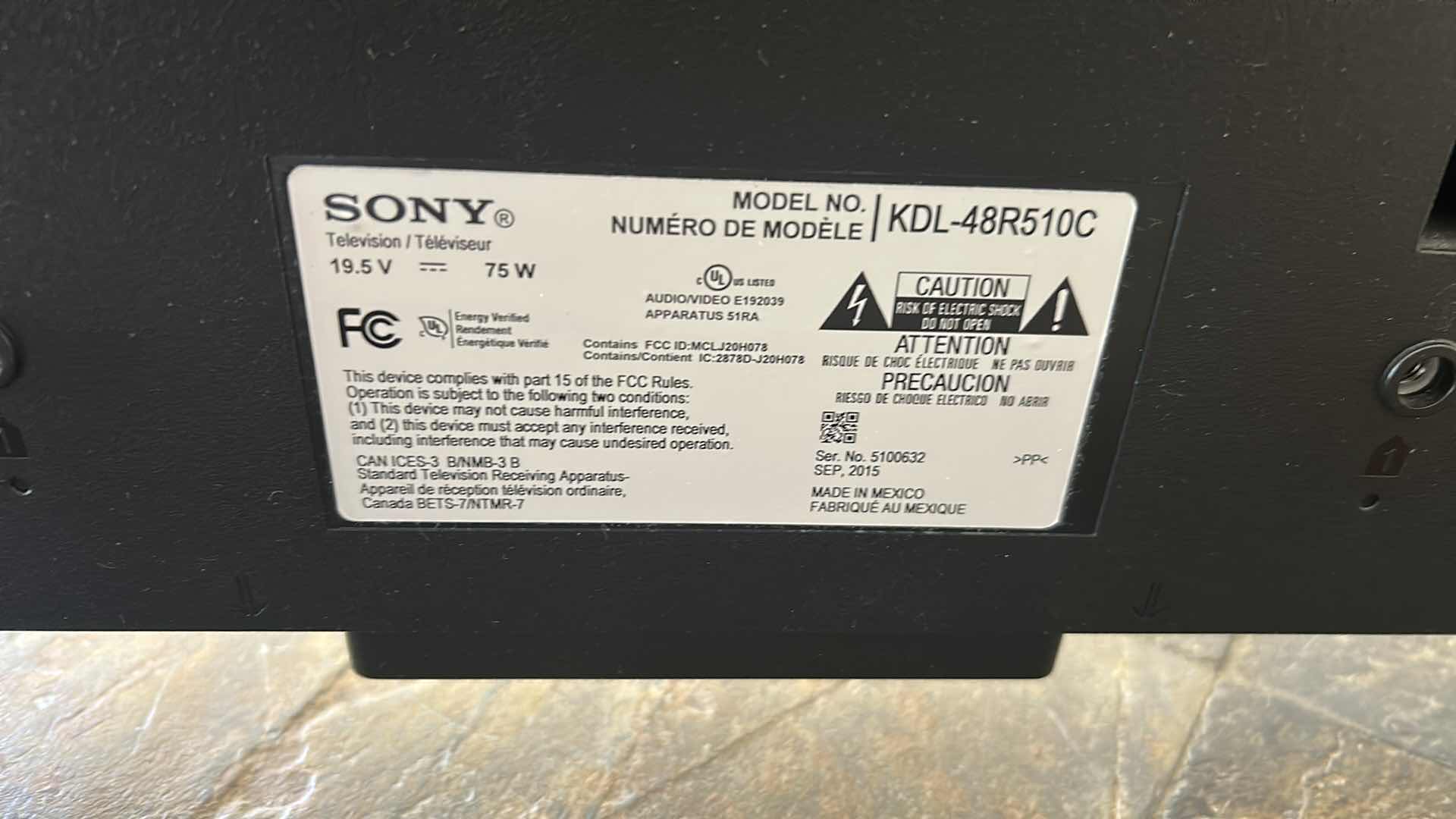Photo 1 of SONY BRAVIA 49" TV ON STAND W REMOTE