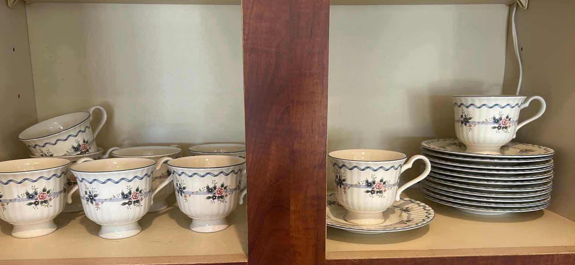 Photo 1 of CONTENTS OF SHELF MIKASA CLASSIC ELEGANCE  22 PCS. COFFEE CUPS W SAUCER