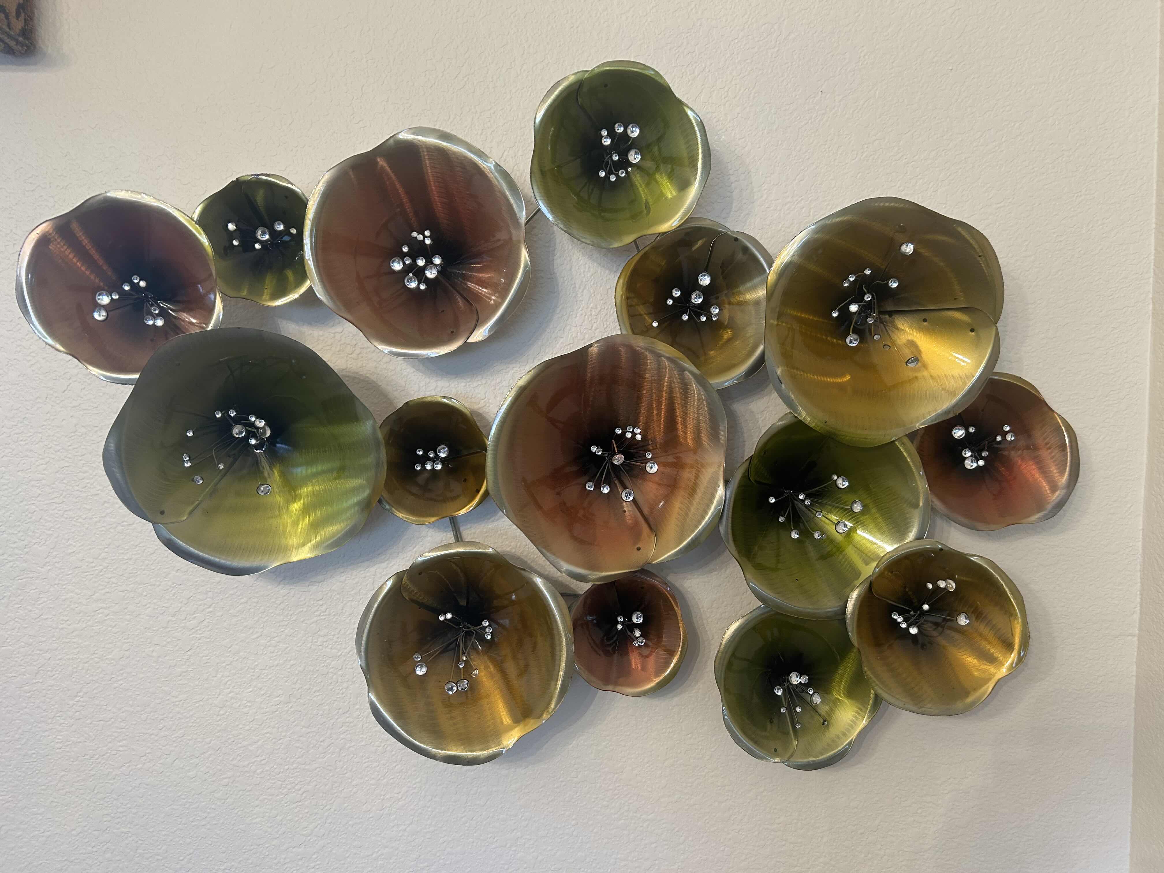 Photo 1 of 3D METAL FLOWER AND JEWELS WALL DECOR W BLOOM DESIGNS 
36" X 24"