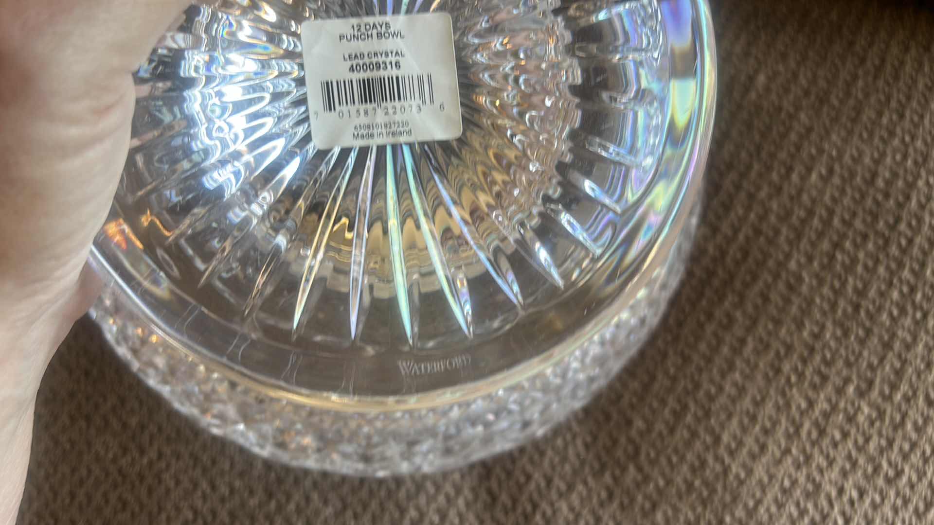 Photo 1 of 12 DAYS PUNCH BOWL, CUT AND ETCHED CRYSTAL MADE IN IRELAND $2500 12” X H10”