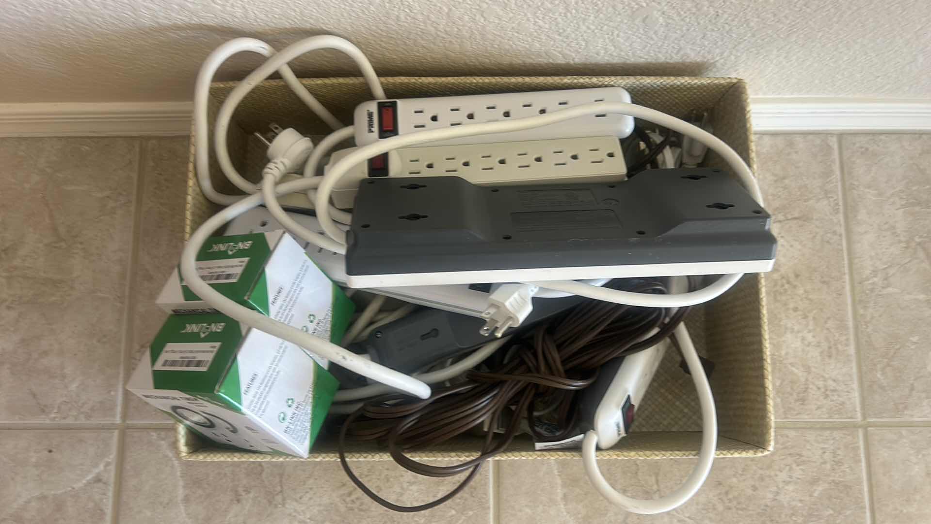 Photo 1 of BOX FULL OF ELECTRICAL CORDS