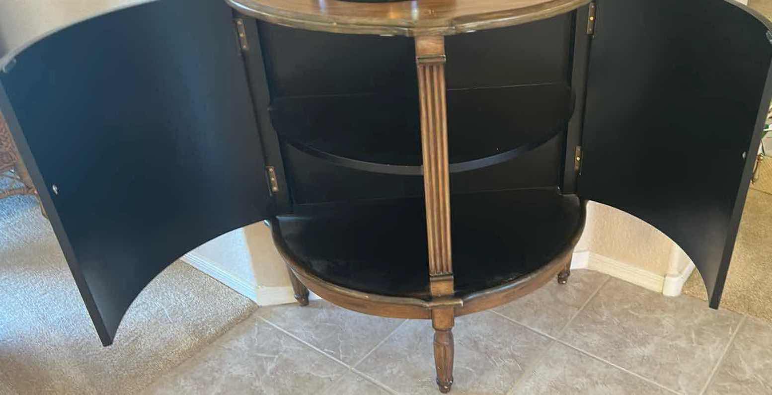 Photo 1 of FRENCH PROVINCIAL WOOD DEMILUNE CABINET 30" X 16" H 32"