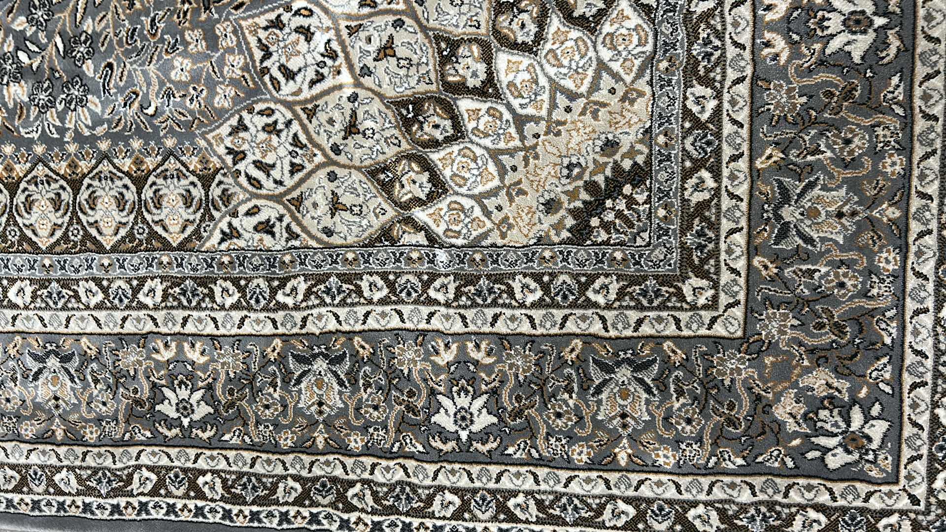 Photo 1 of TURKISH BAZAAR GREY TRADITIONAL FLORAL MEDALLION PATTERN AREA 128" X 94"