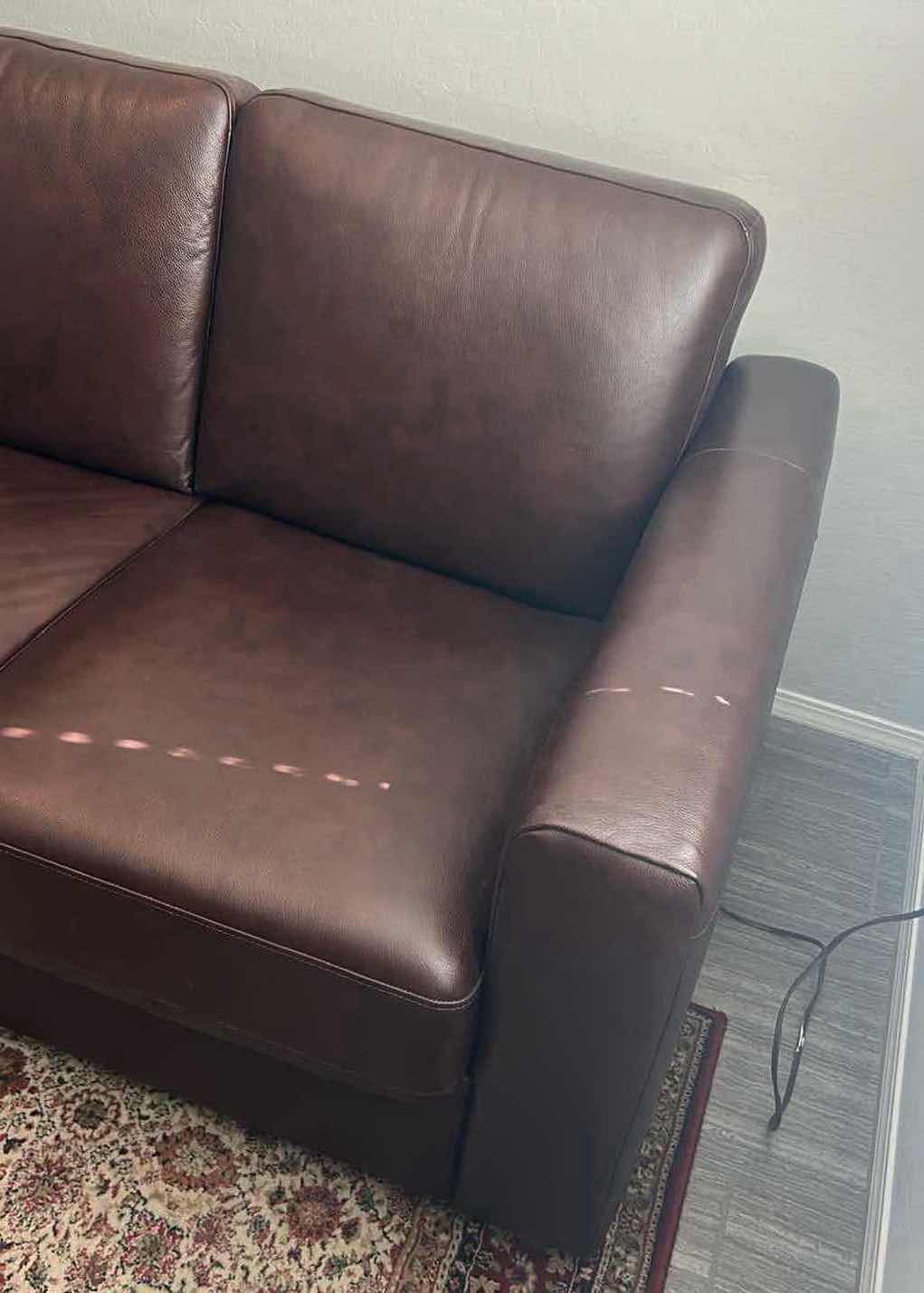 Photo 1 of RC WILLEY BROWN LEATHER QUEEN SLEEPER SOFA 6.5FT 