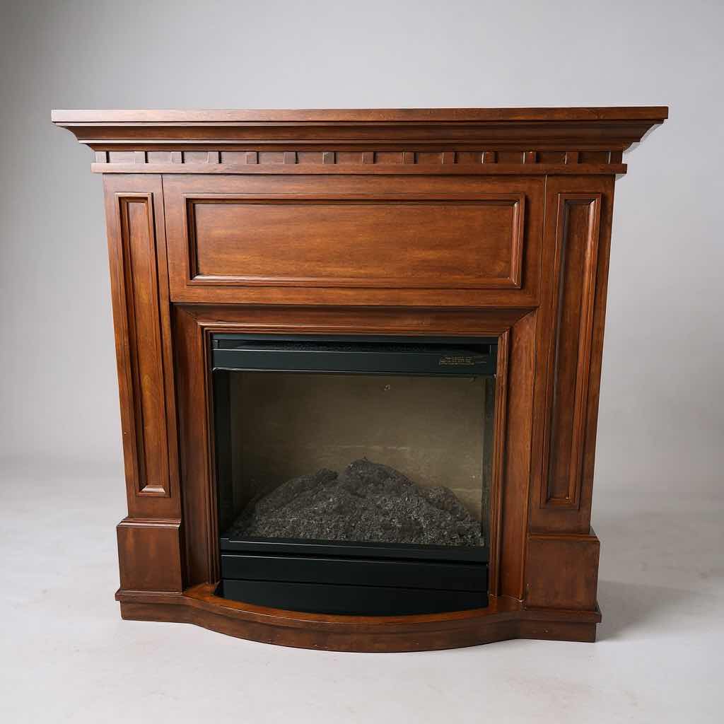 Photo 1 of CHERRYWOOD FINISH ELECTRIC FIREPLACE W MANTEL 34" X 41"