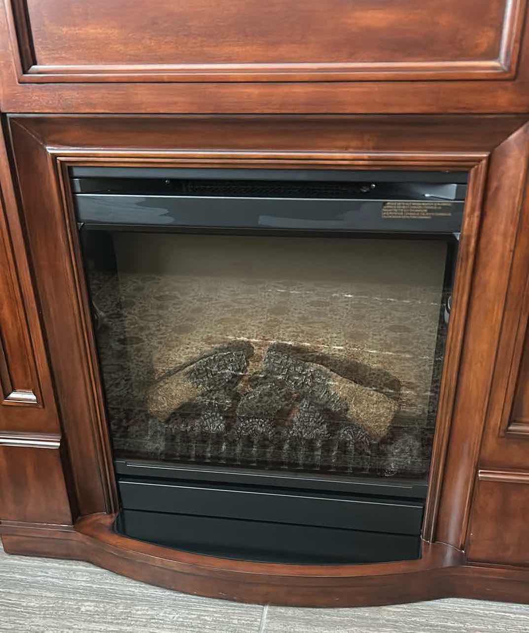 Photo 1 of CHERRYWOOD FINISH ELECTRIC FIREPLACE W MANTEL 34" X 41"