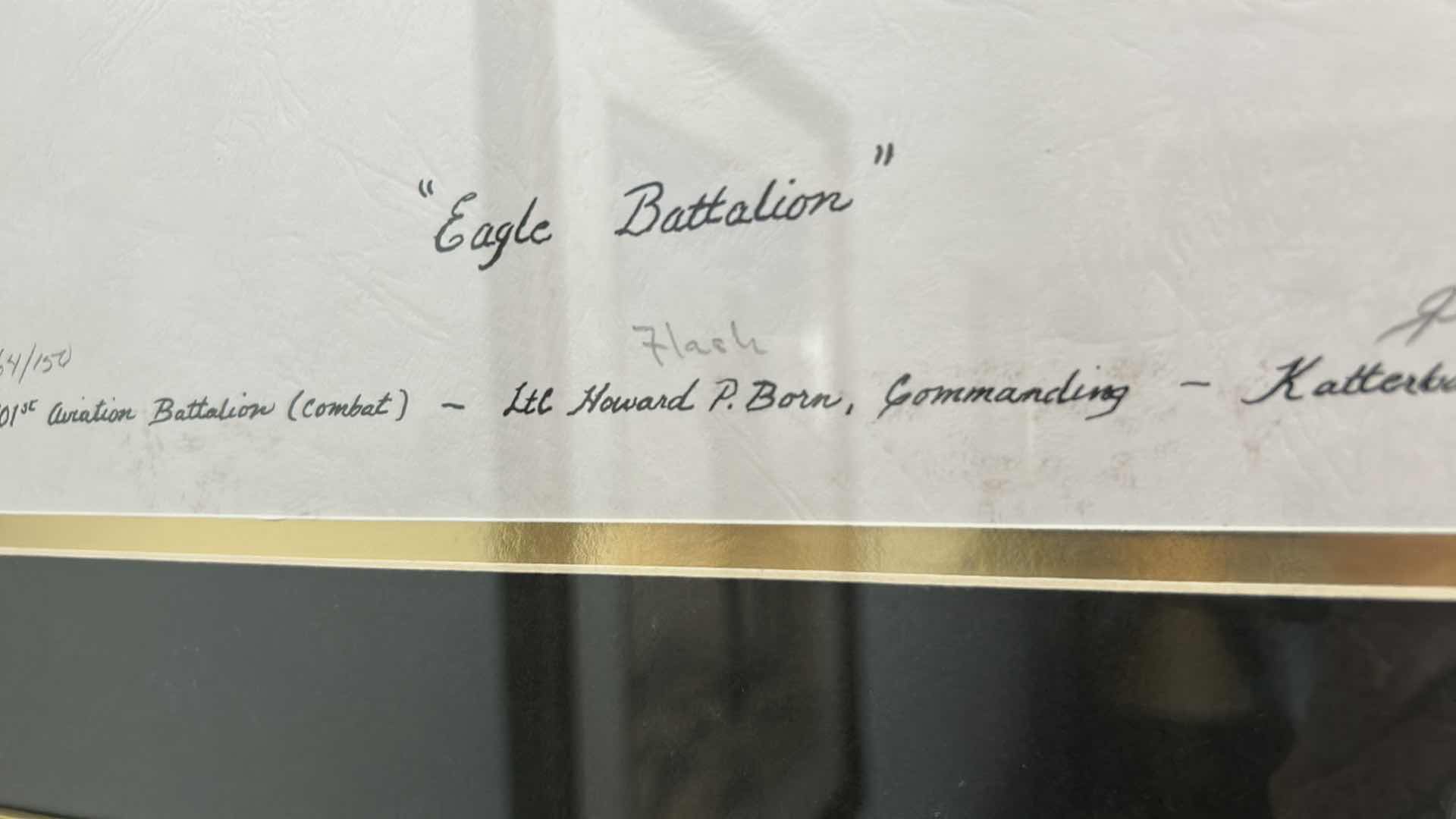 Photo 1 of GOLD FRAMED DRAWING " EAGLE BATTALION " 19" X 25"