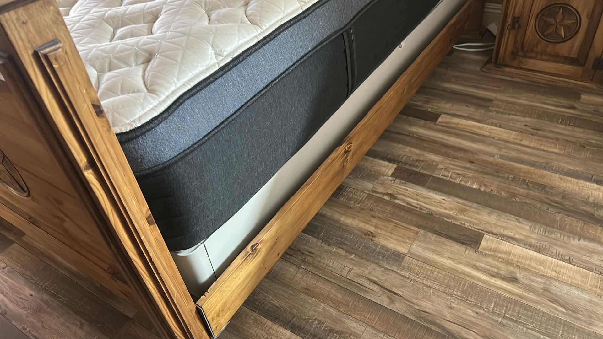 Photo 1 of KING RUSTIC TEXAS STAR SOLID WOOD & METAL BED FRAME BED & BEDDING SOLD SEPARATELY