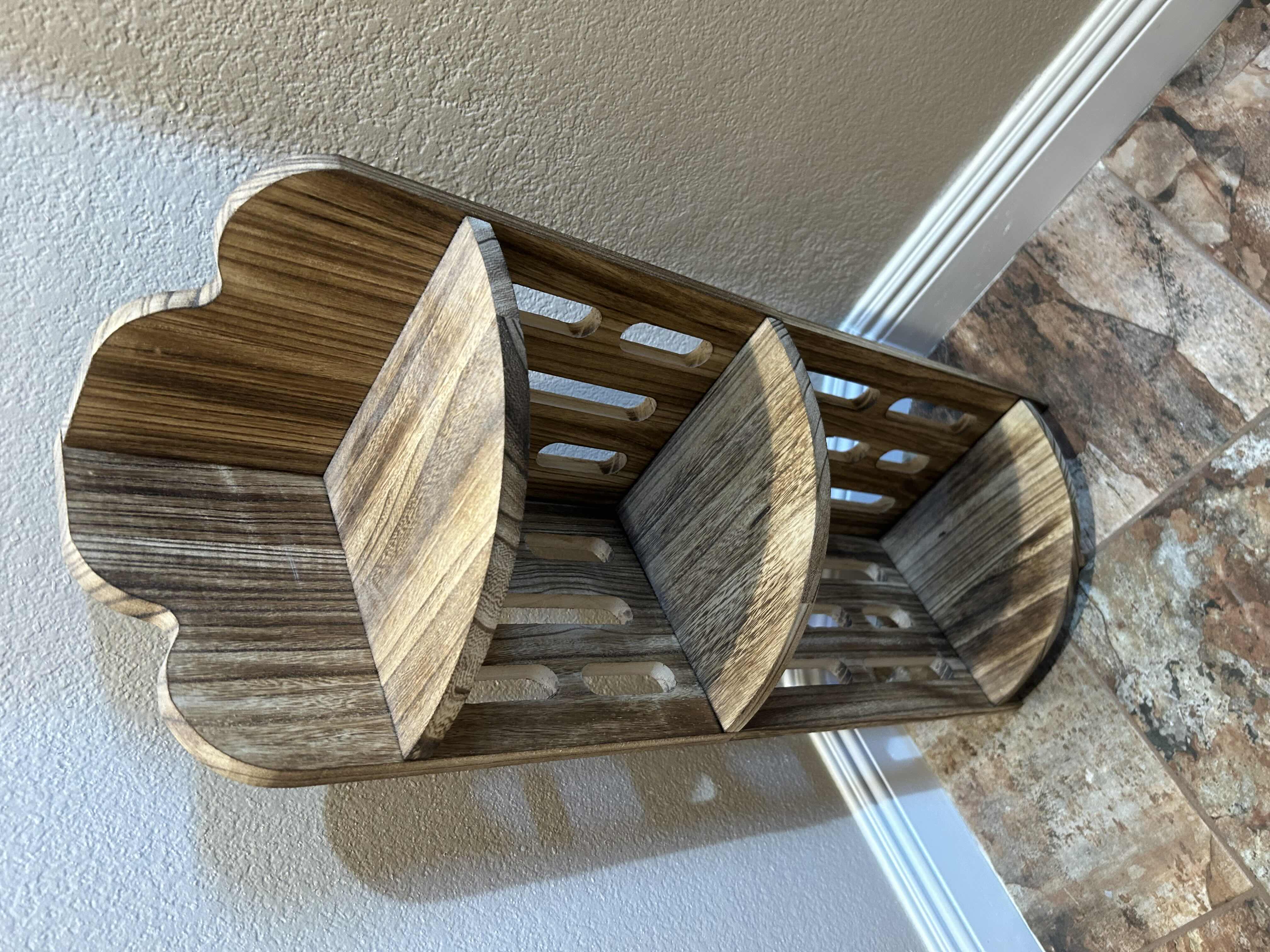 Photo 1 of 3 TIER PRESSED WOOD BATHROOM CORNER SHELF STAND H 32"