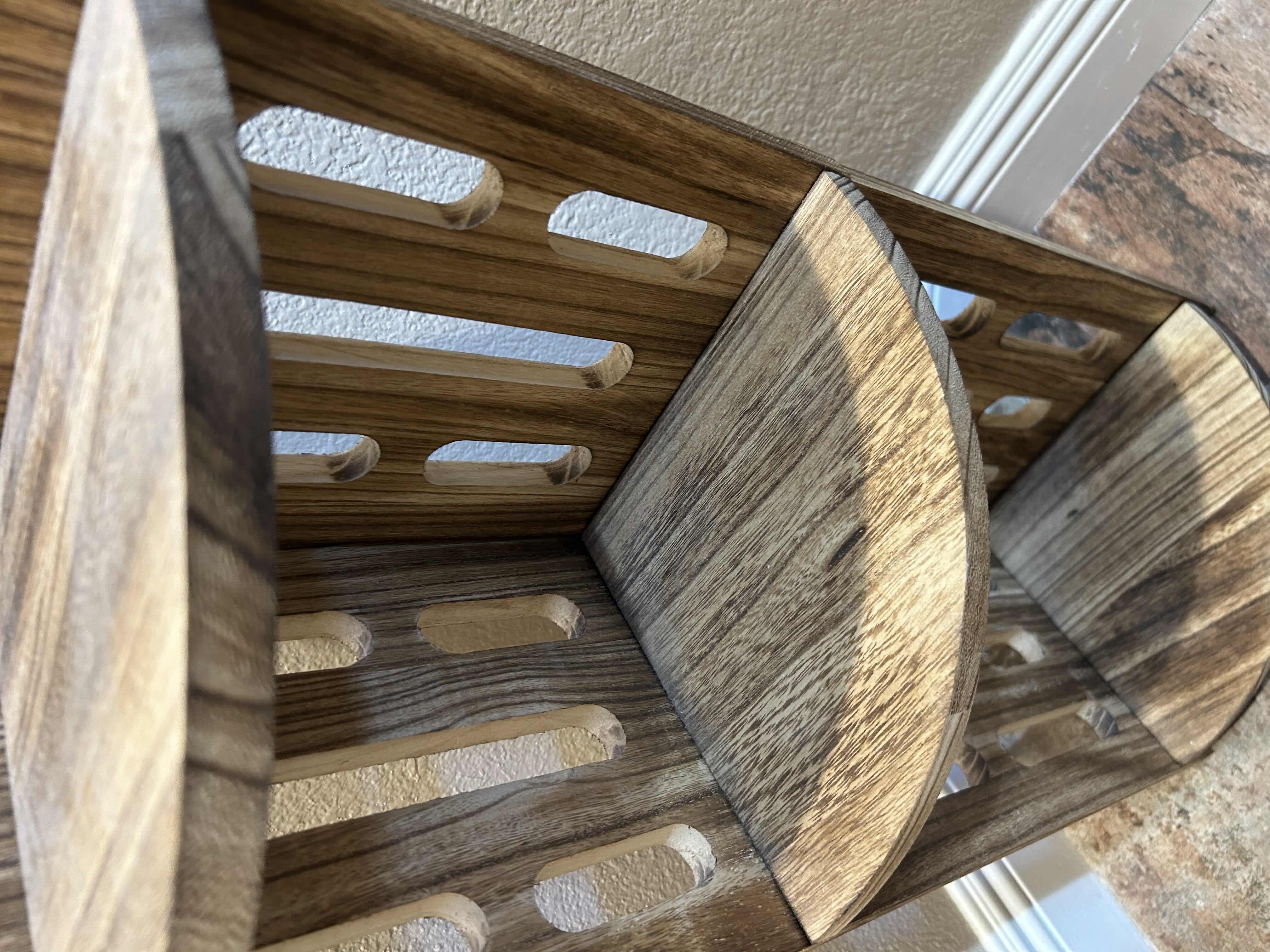 Photo 1 of 3 TIER PRESSED WOOD BATHROOM CORNER SHELF STAND H 32"