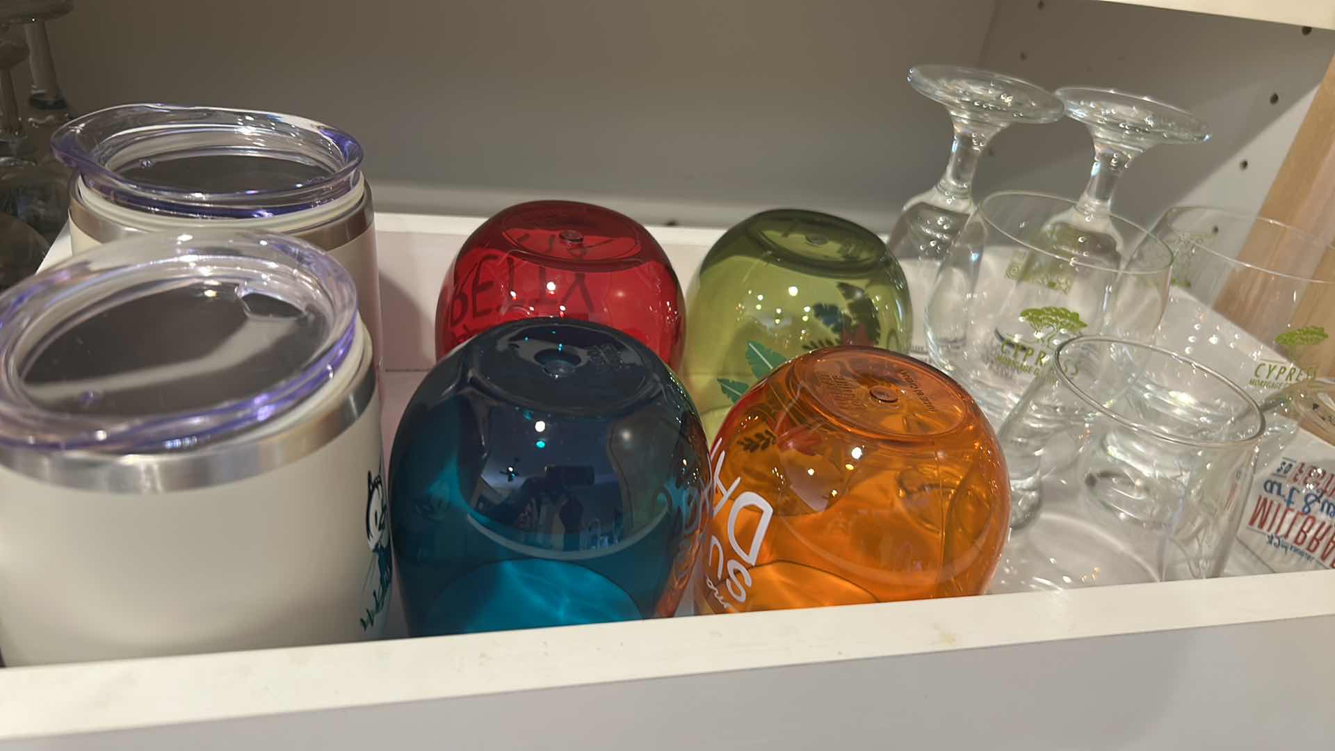 Photo 1 of CONTENTS OF 3 SHELVES ASSORTED GLASSWARE PLATES