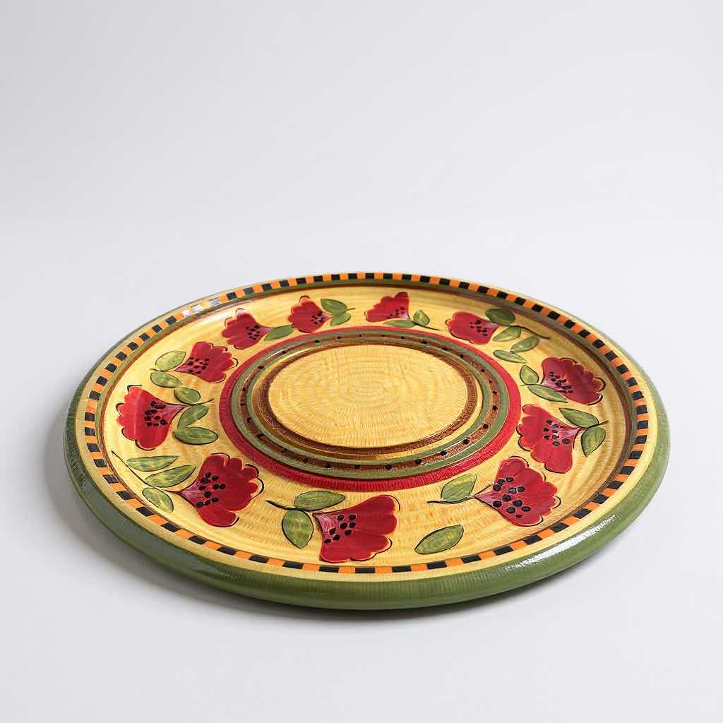 Photo 1 of 2 HAND PAINTED DECORATIVE PLATE "LOLA" & FUSED ART GLASS W CHILI PEPPER DESIGN