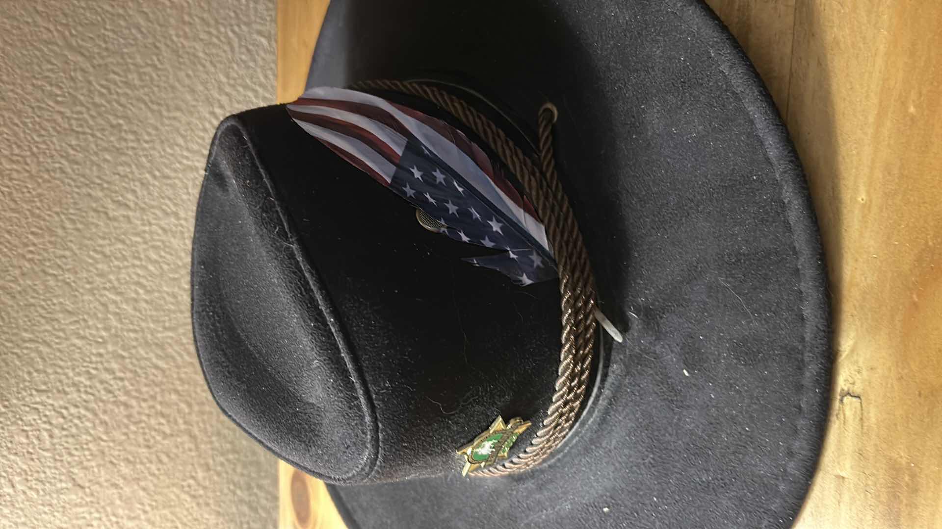 Photo 1 of BLACK COWBOY HAT W TEXAS FEATHER