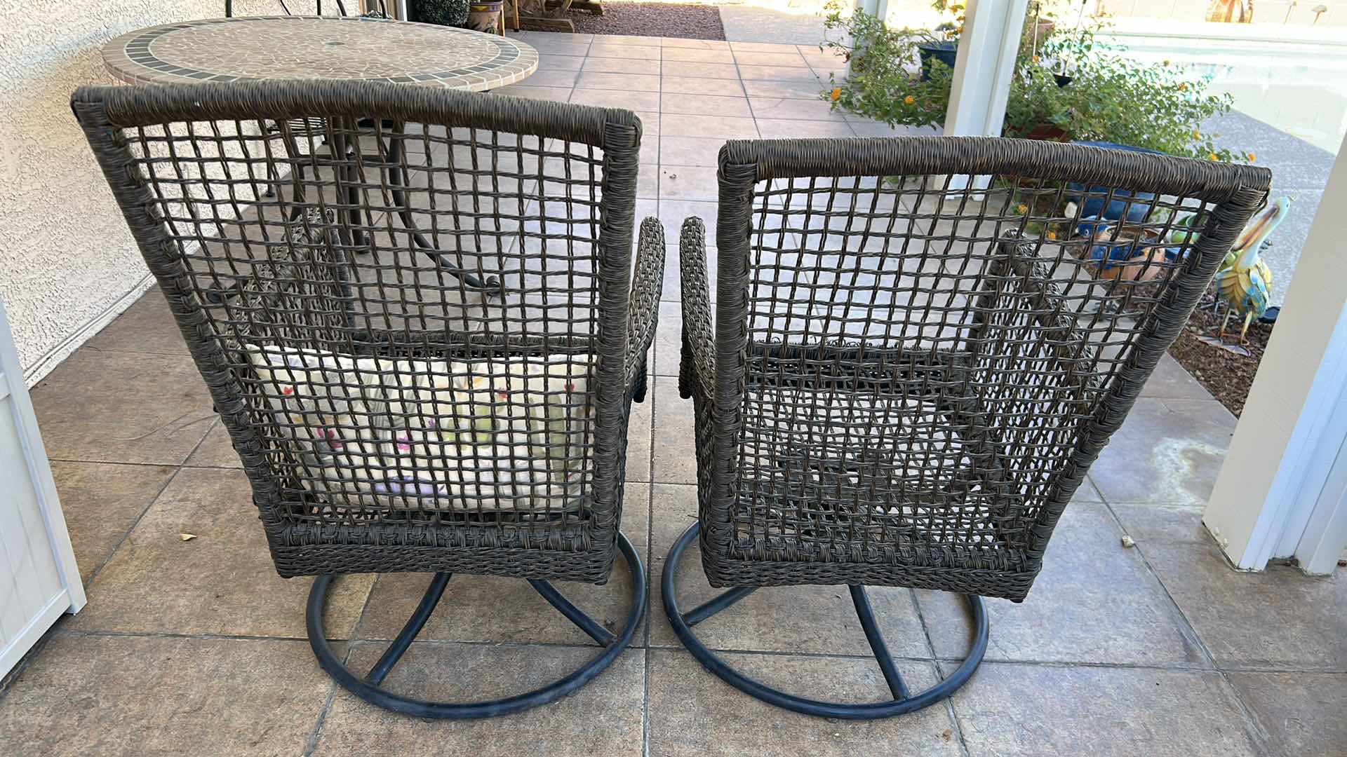 Photo 1 of 2 WOVEN SWIVEL ROCKING OUTDOOR CHAIRS