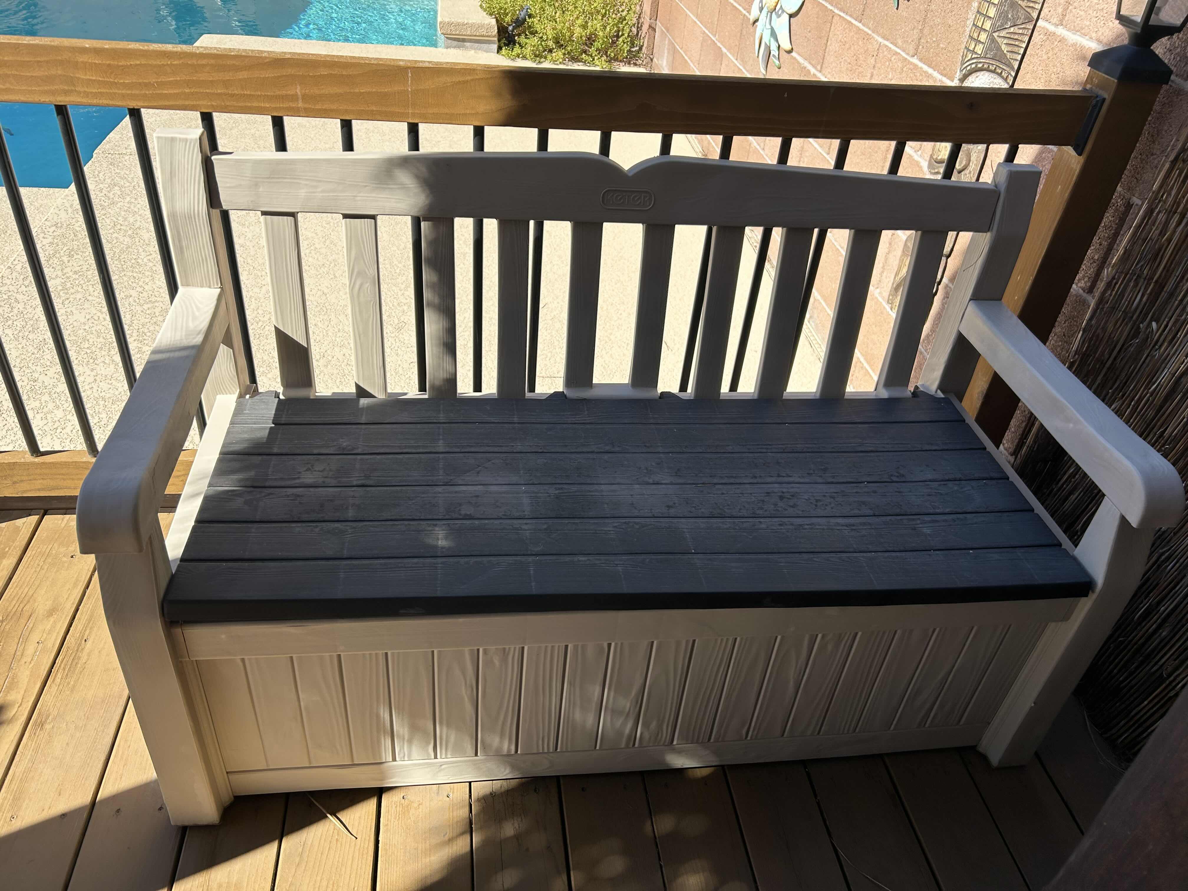 Photo 1 of KETER SOLANA 70 GALLON STORAGE BENCH DECK BOX 55" X 23"