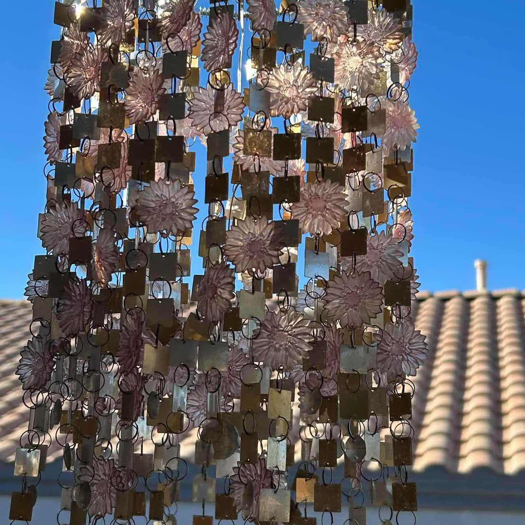 Photo 1 of INNOVATIONS COLOR CHANGING PINK FLOWERS WIND CHIME H 32"