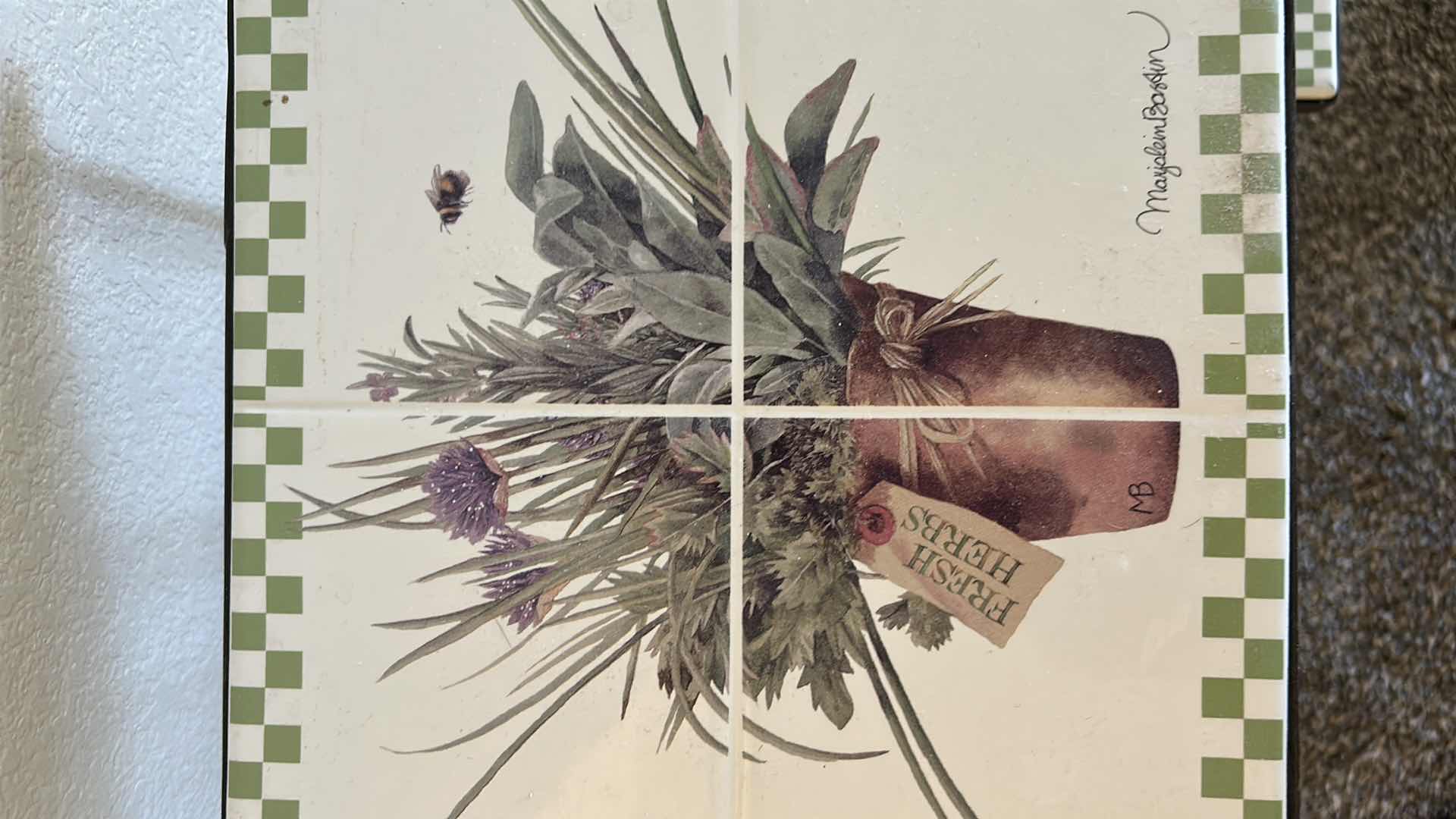 Photo 1 of 2- METAL PLANT STAND W DESIGN H 10" X 24" 8" X 16"