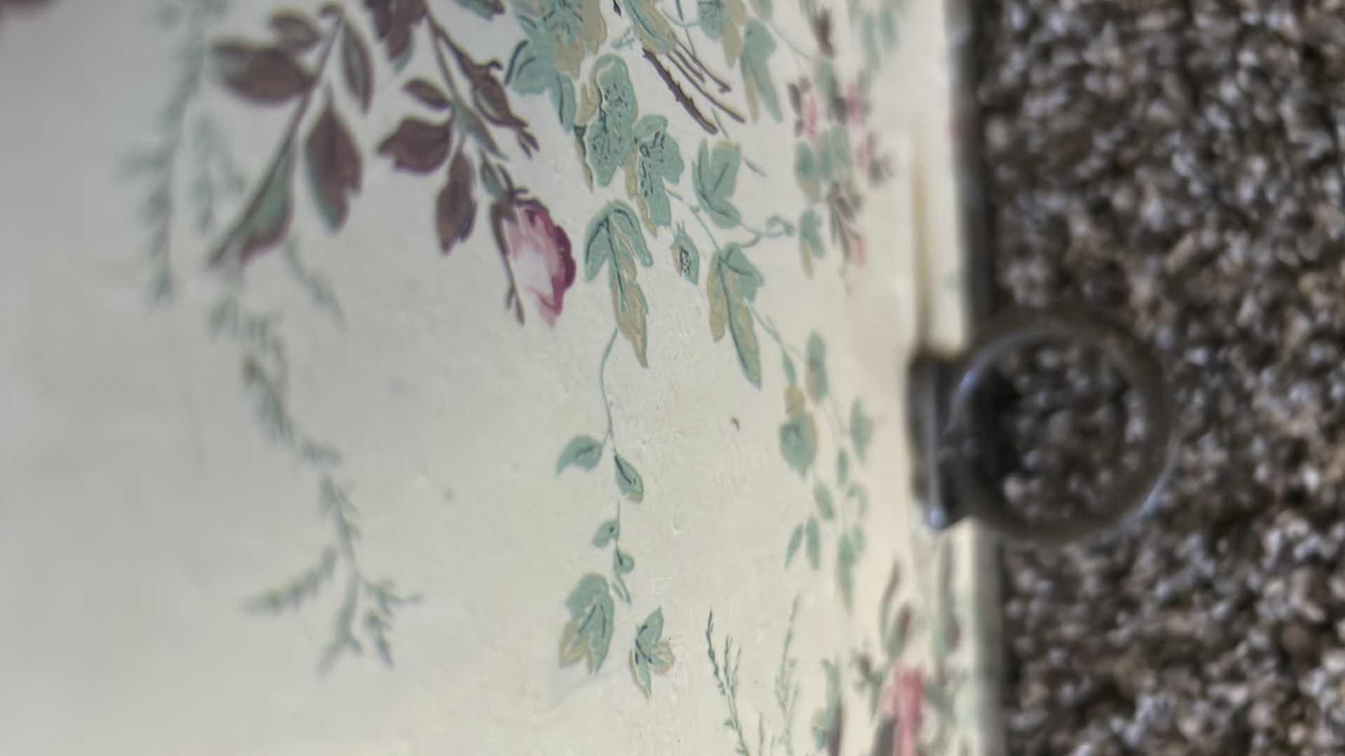 Photo 1 of FLORAL PATTERN WASTE BASKET H 24"