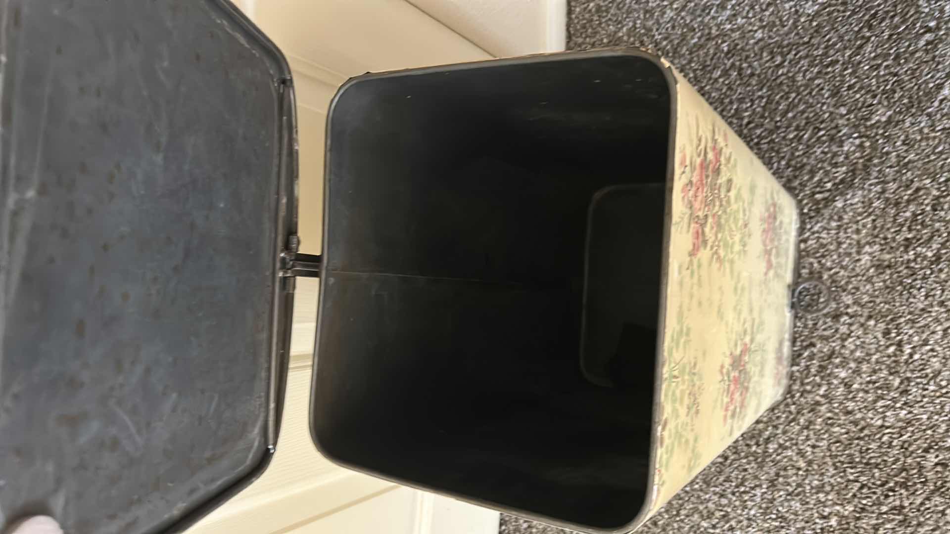 Photo 1 of FLORAL PATTERN WASTE BASKET H 24"