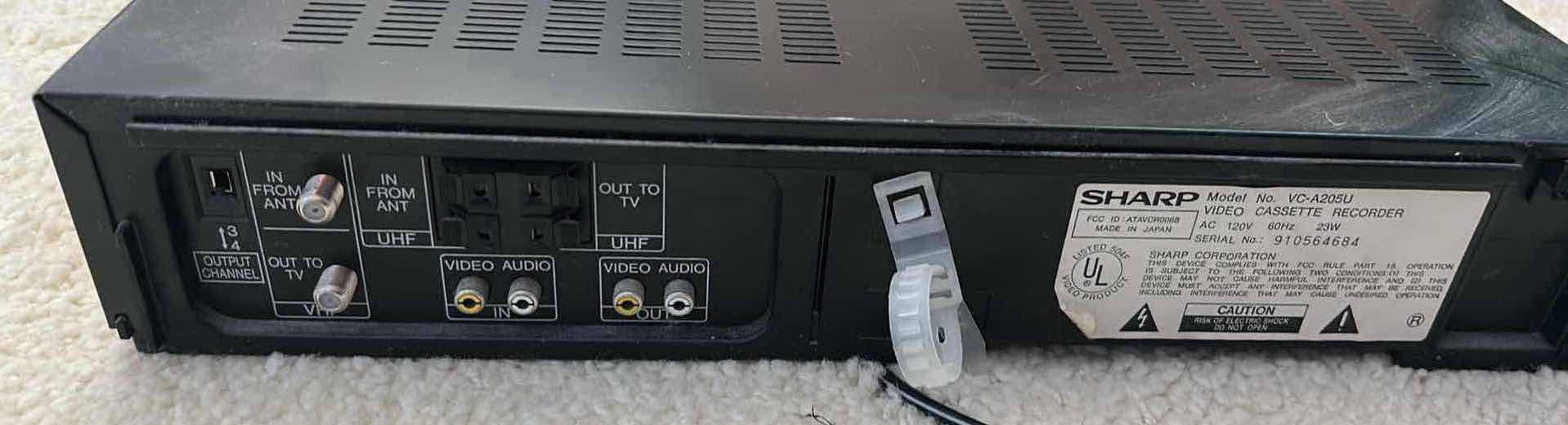 Photo 1 of SHARP VHS VIDEO CASSETTE PLAYER