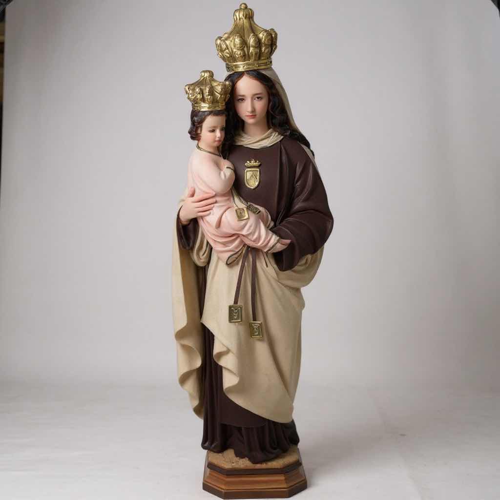 Photo 1 of RESIN STATUE OF OUR LADY OF MOUNT CARMEL H 27"