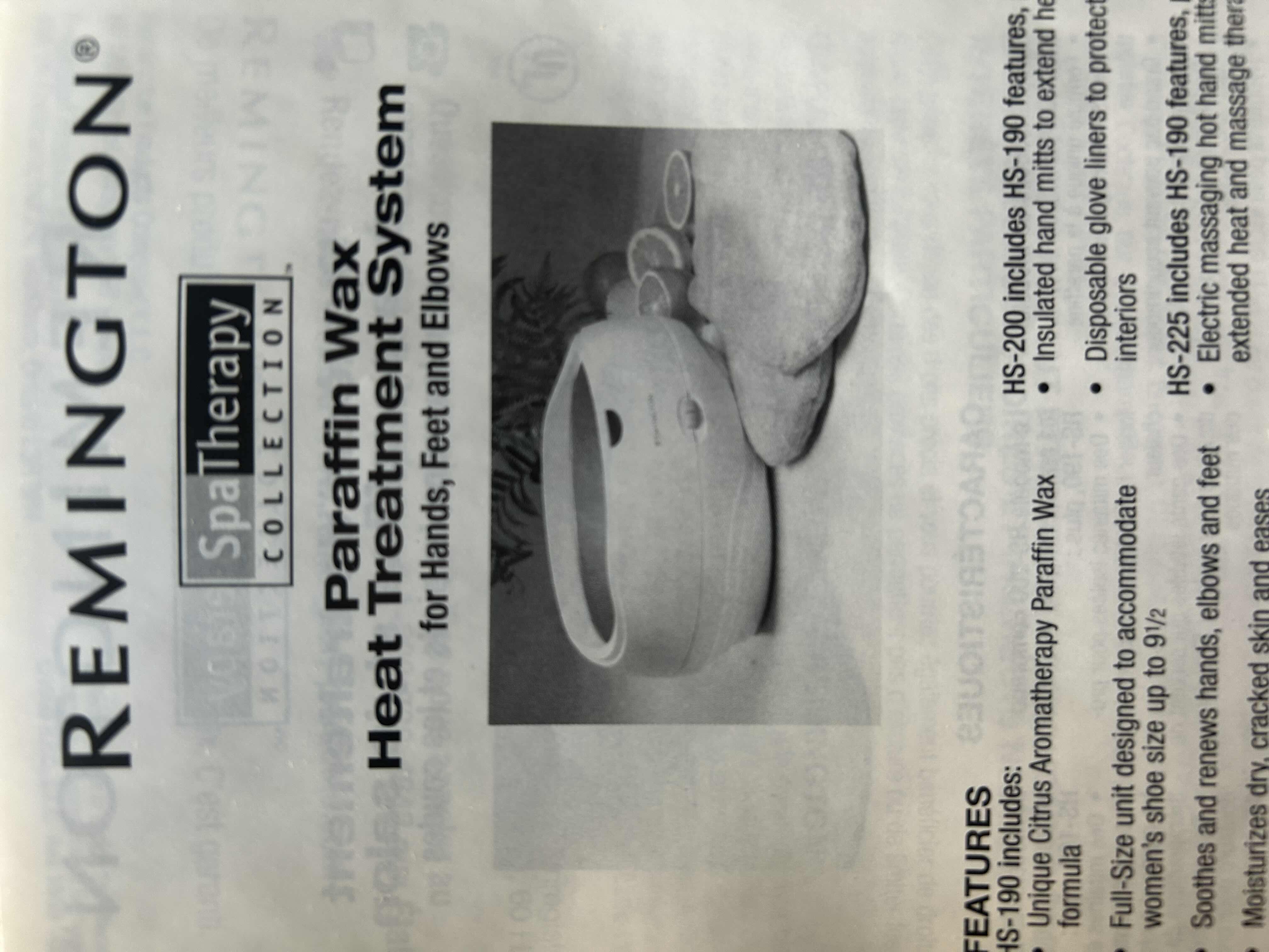 Photo 1 of REMINGTON PARAFFIN SPA WAX WARMER
