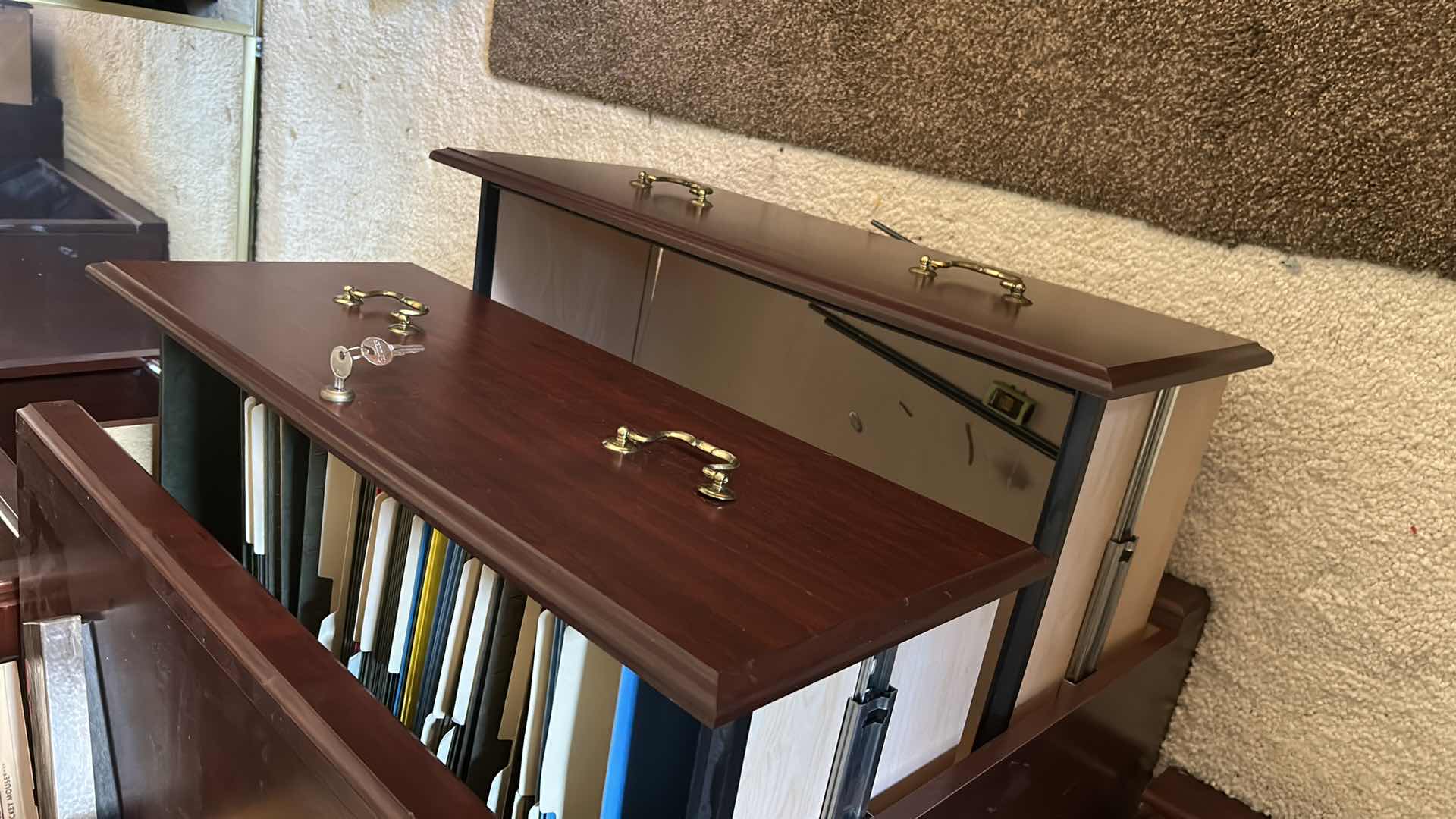 Photo 1 of CHERRY FINISH 2 DRAWER FILING CABINET 31" X 20" H30"