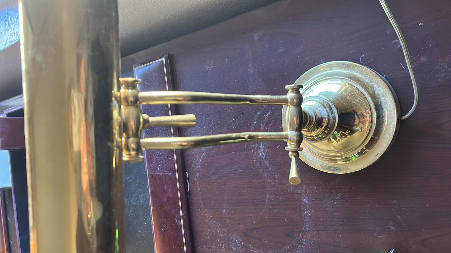 Photo 1 of GOLD FINISH BANKERS TABLE LAMP H 15"