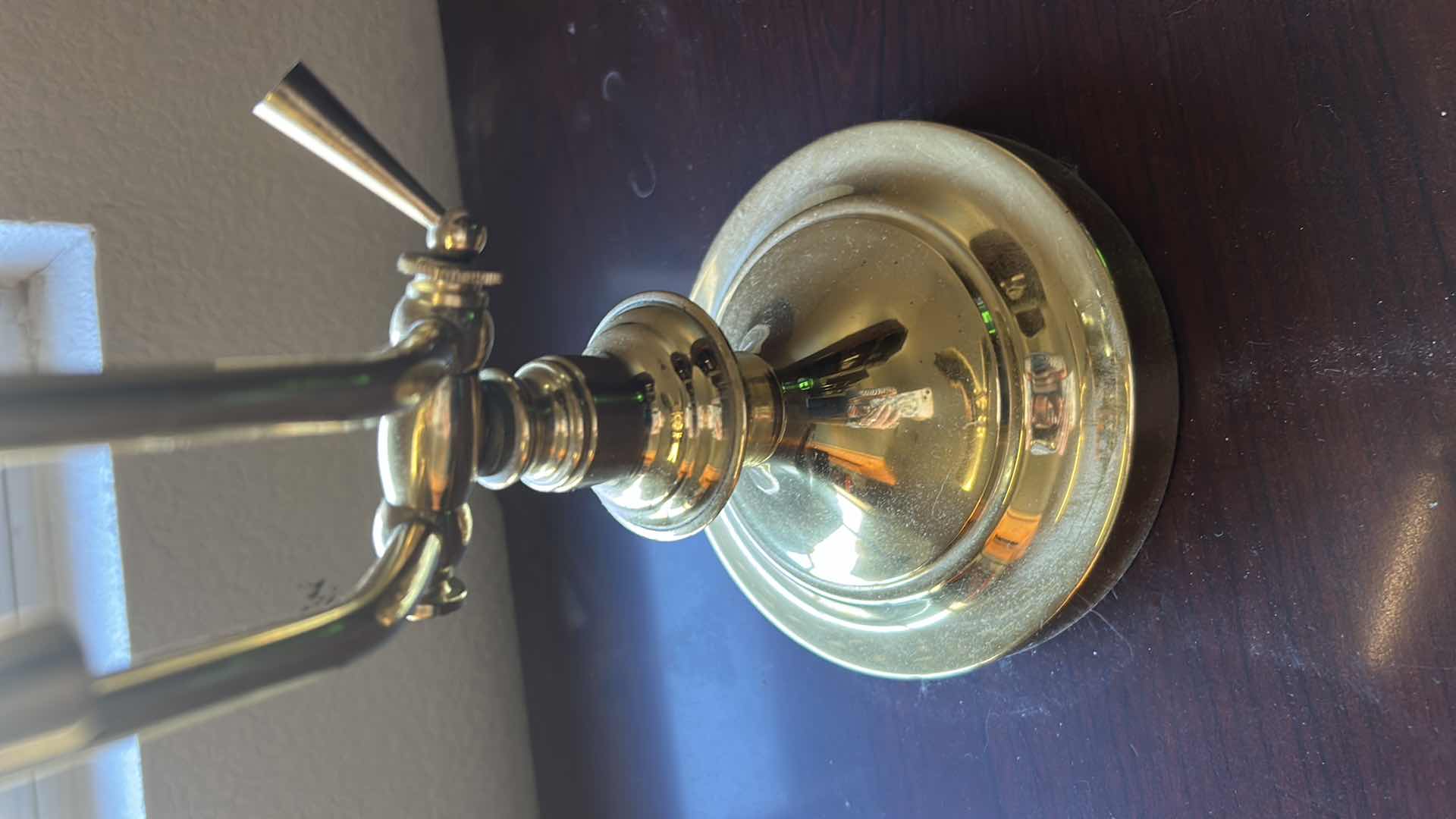 Photo 1 of GOLD FINISH BANKERS TABLE LAMP H 15"