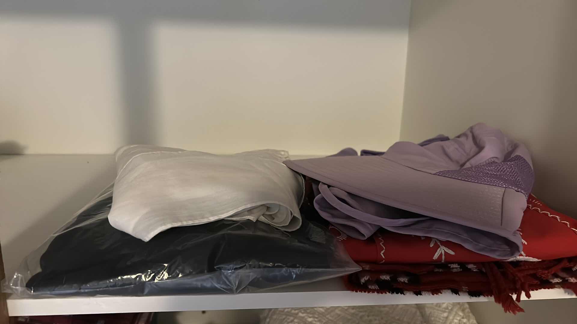 Photo 1 of CONTENTS OF CABINET LACE TABLE CLOTH FLANNEL SHEETS