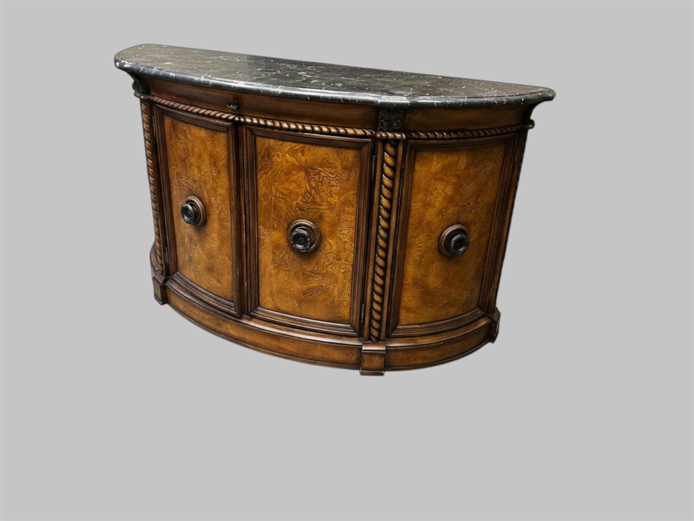 Photo 1 of CLASSICAL STYLE WOODEN CREDENZA W MARBLE TOP 66" X 22" H 41"