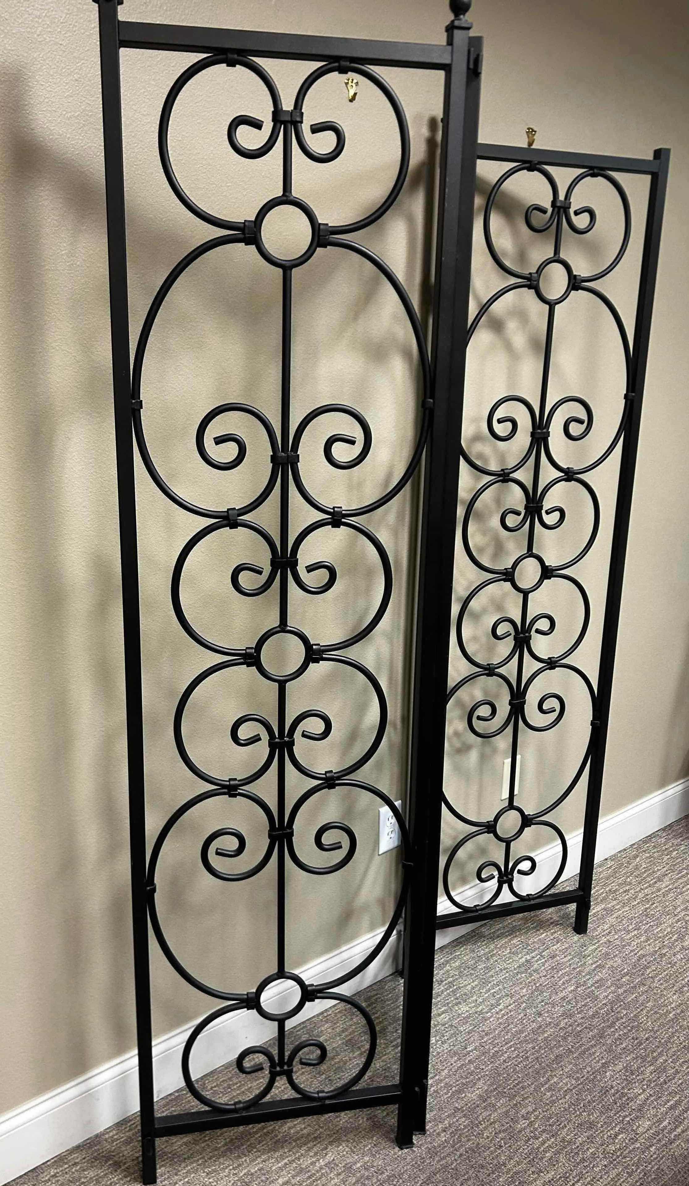 Photo 1 of BROWN SCROLLWORK WROUGHT IRON 3 PANEL ROOM DIVIDER H 76"