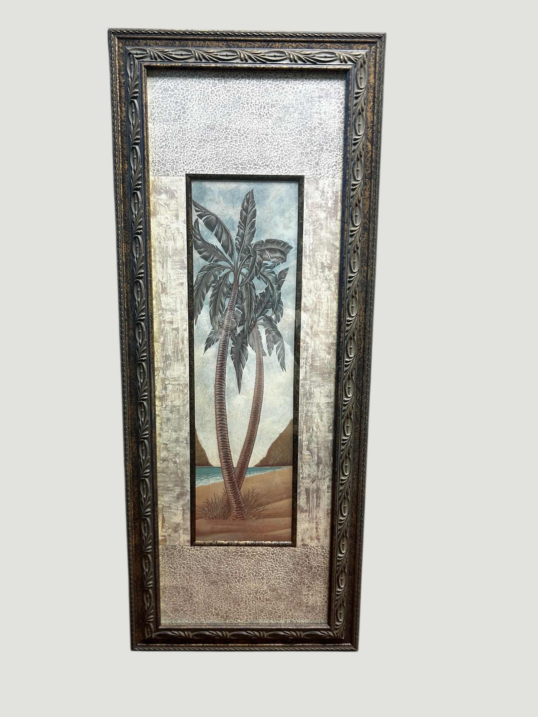 Photo 1 of BAY ISLE COASTAL PALM TREE RESIN FRAMED WALL ART 26" X 40"