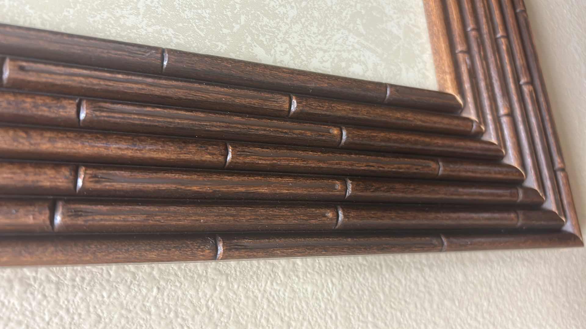 Photo 1 of BAMBOO STYLE BROWN FRAMED POTTED PALM WALL ART 28" X 45"