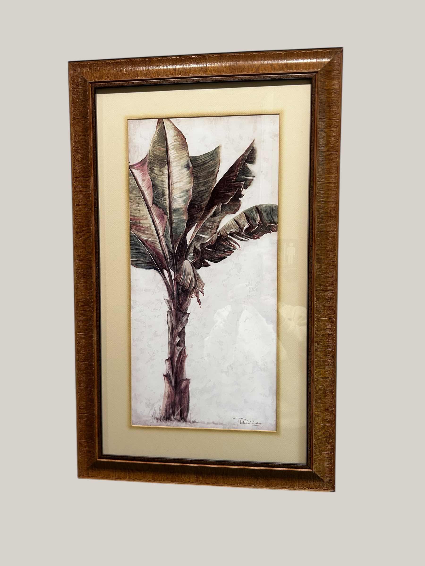 Photo 1 of WOOD FRAMED ART PRINT " TROPIC BANANA I" 18" X 32"