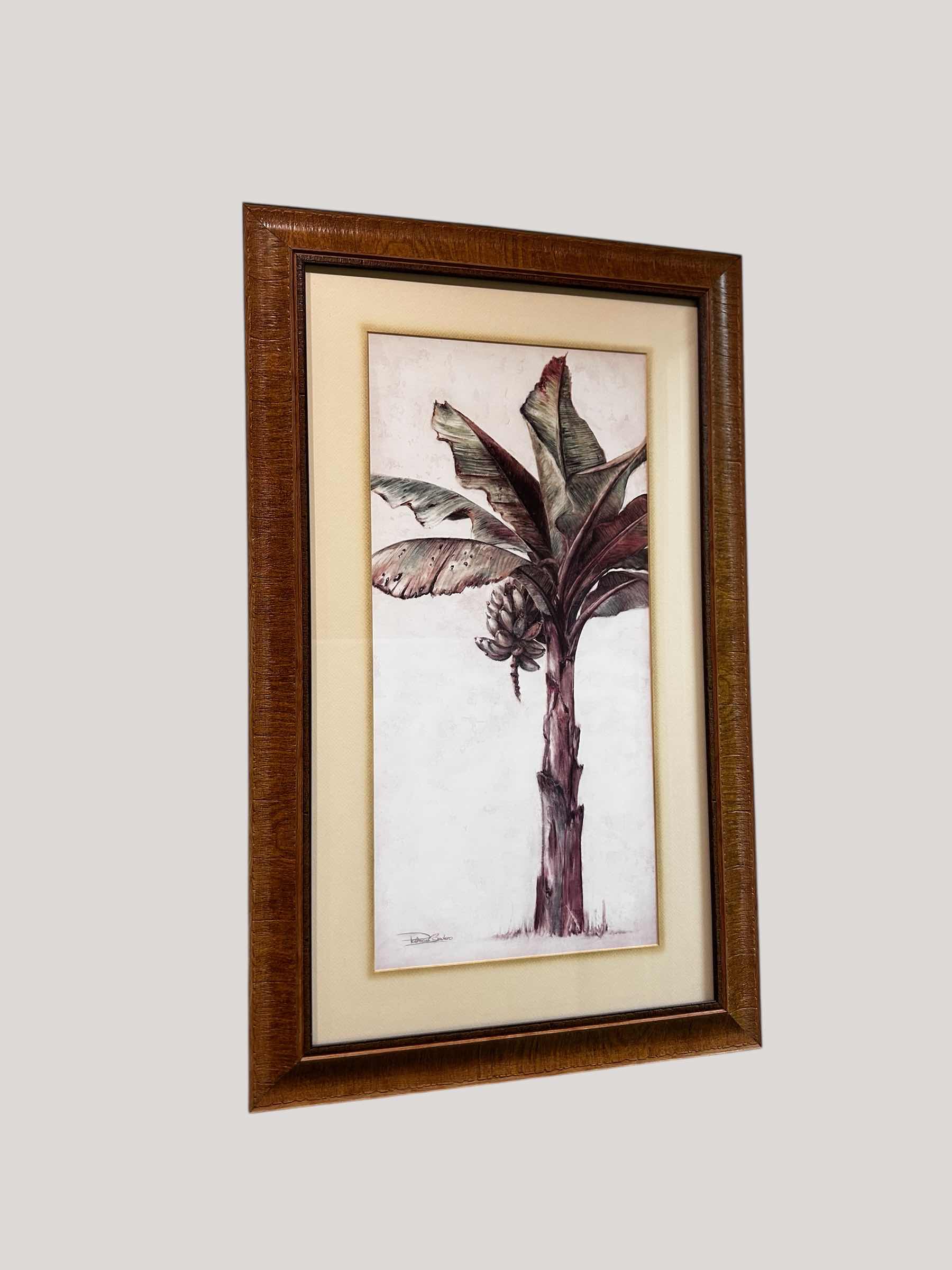 Photo 1 of WOOD FRAMED ART PRINT " TROPIC BANANA II" 18" X 32"