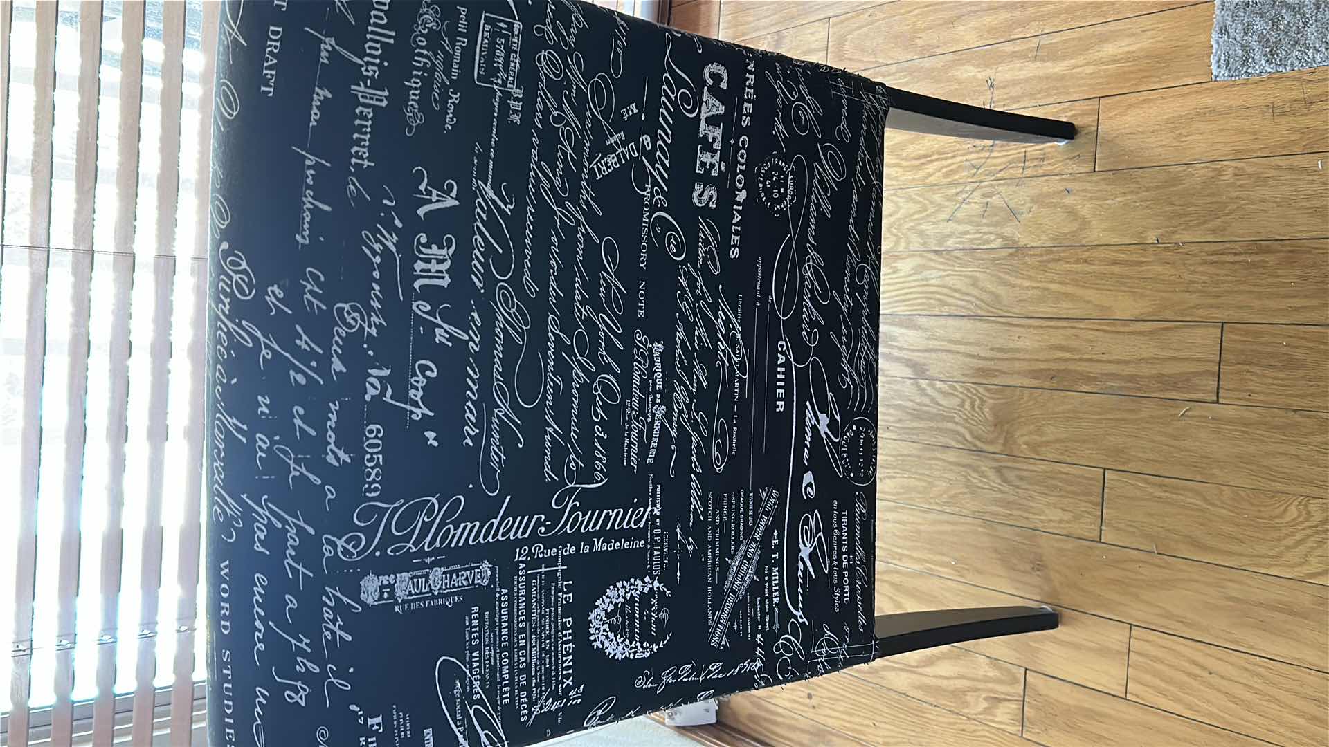 Photo 1 of LINON LILLIAN LINEN UPHOLSTERED SIDE CHAIR W MAHOGANY FEET