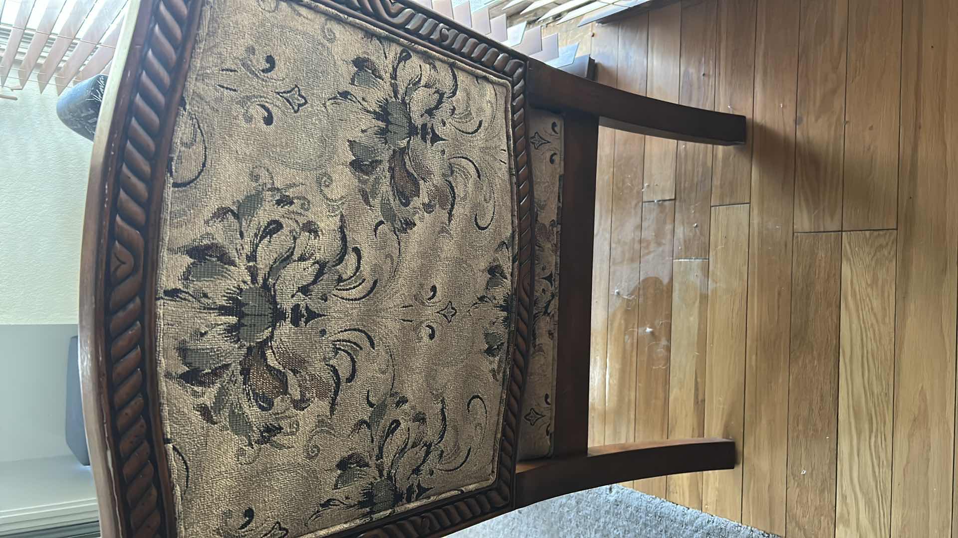 Photo 1 of LOUIS XV STYLE BERGERE ARMCHAIR W CARVED WOOD FRAME FLORAL TAPESTRY UPHOLSTERY