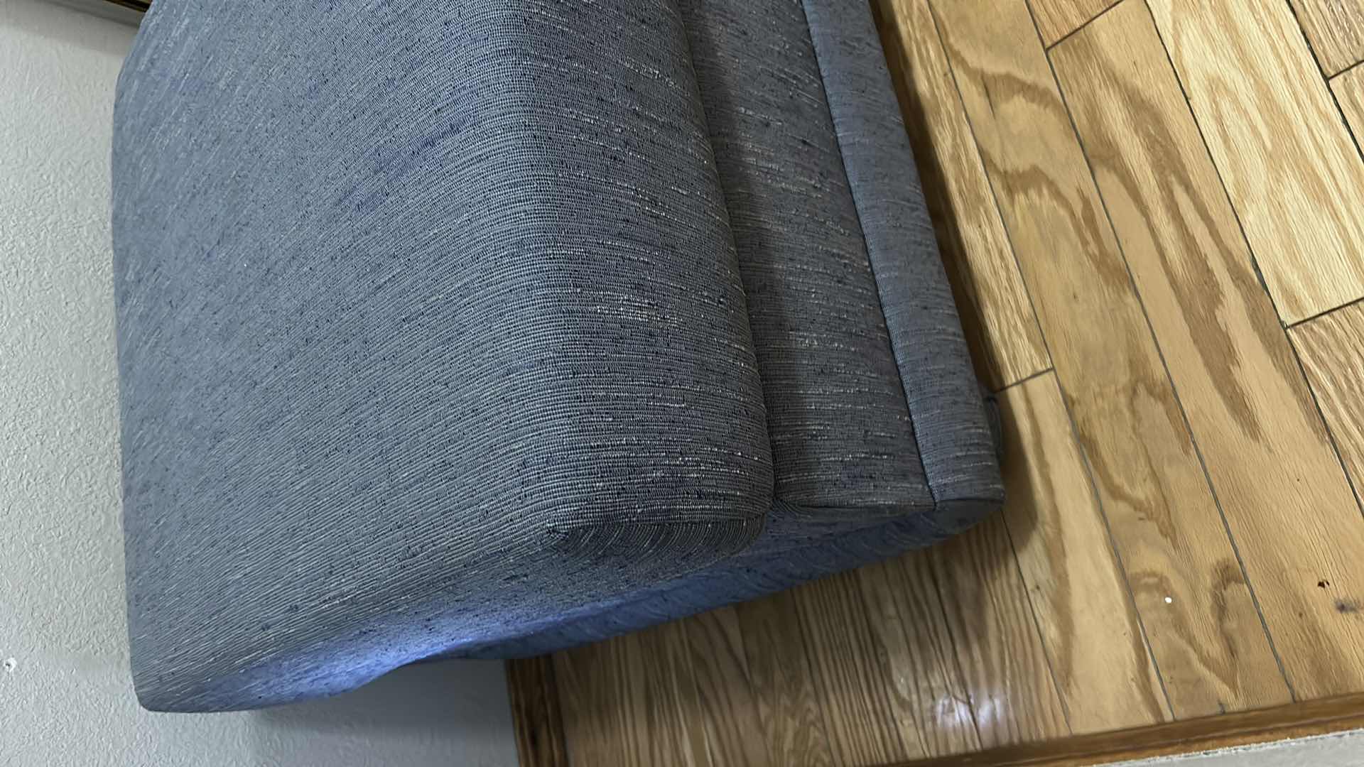 Photo 1 of BLUE FABRIC OTTOMAN 26" X 24" H 18"