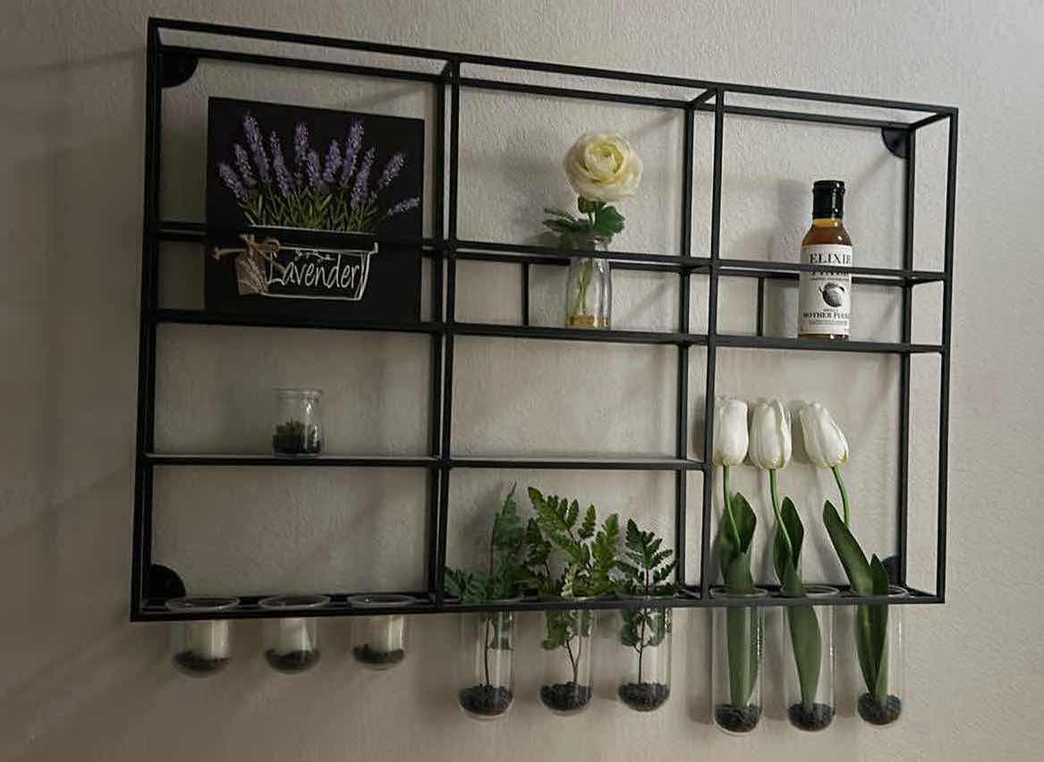 Photo 1 of DECORATIVE BLACK METAL WALL DISPLAY 36" X 24"