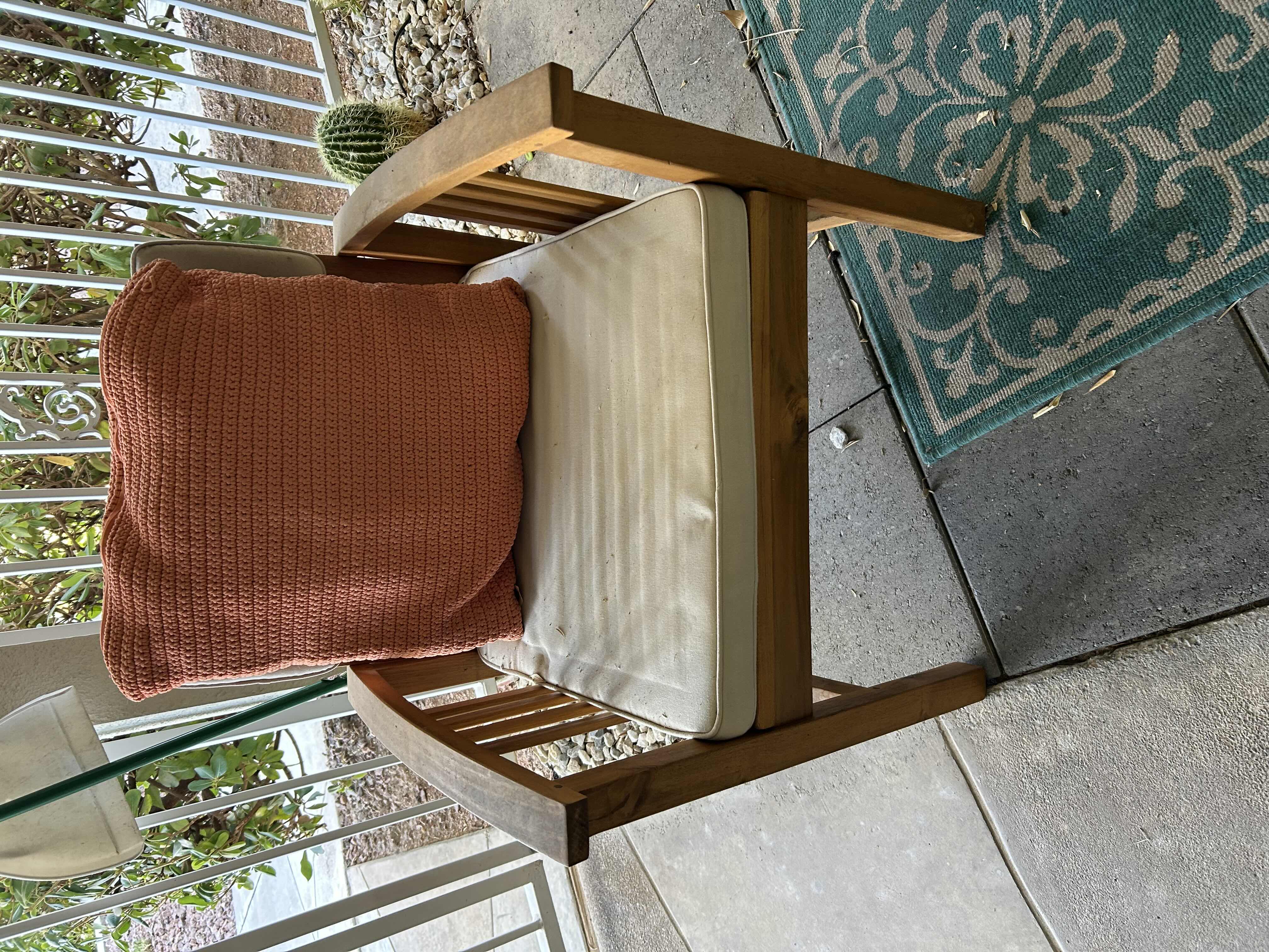 Photo 1 of WOODEN ARM CHAIR W CUSHION