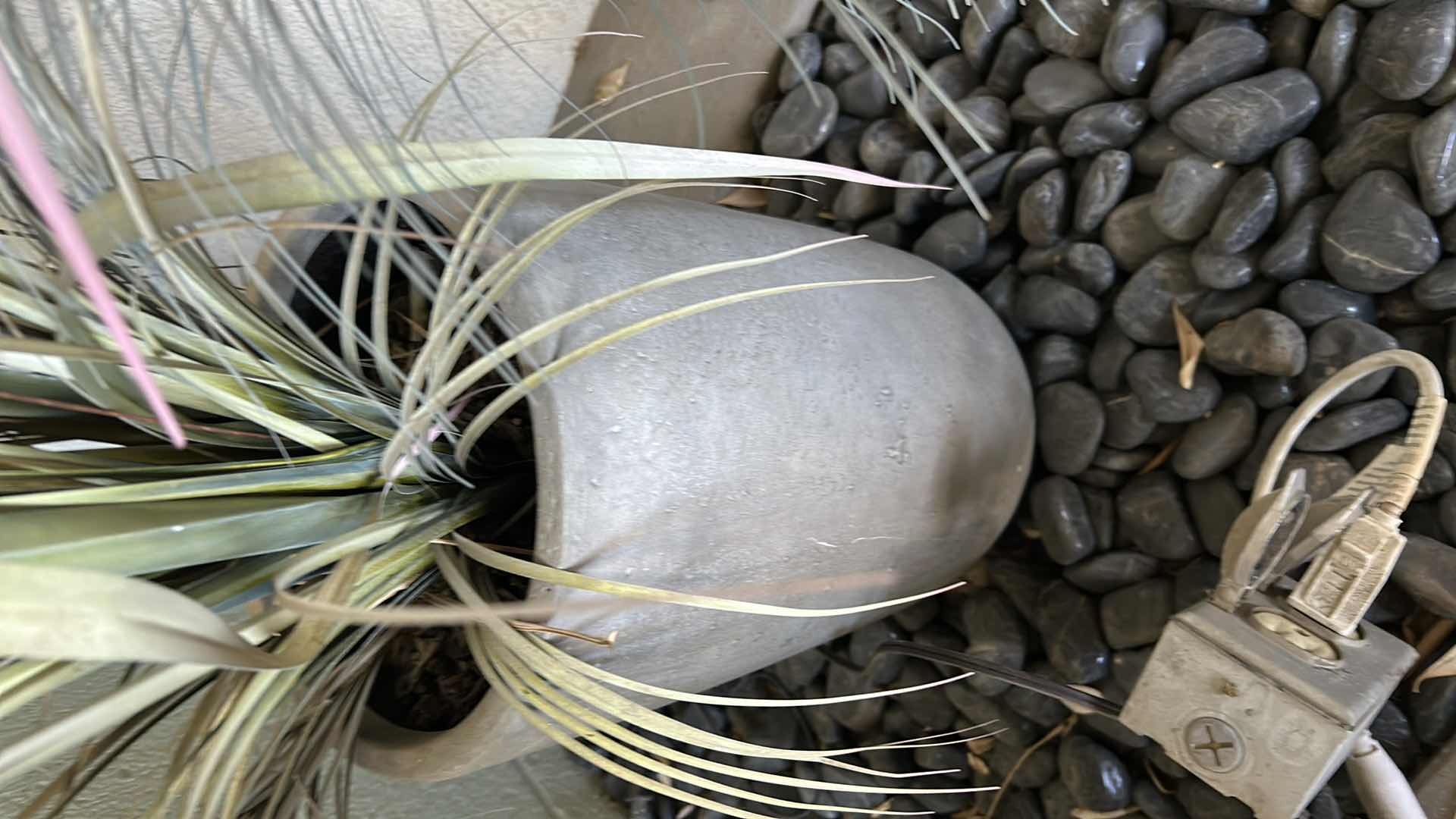 Photo 1 of QL DESIGN FAUX DOGTAIL GRASS POTTED PLANT IN DISTRESSED ZINC POT H 17"