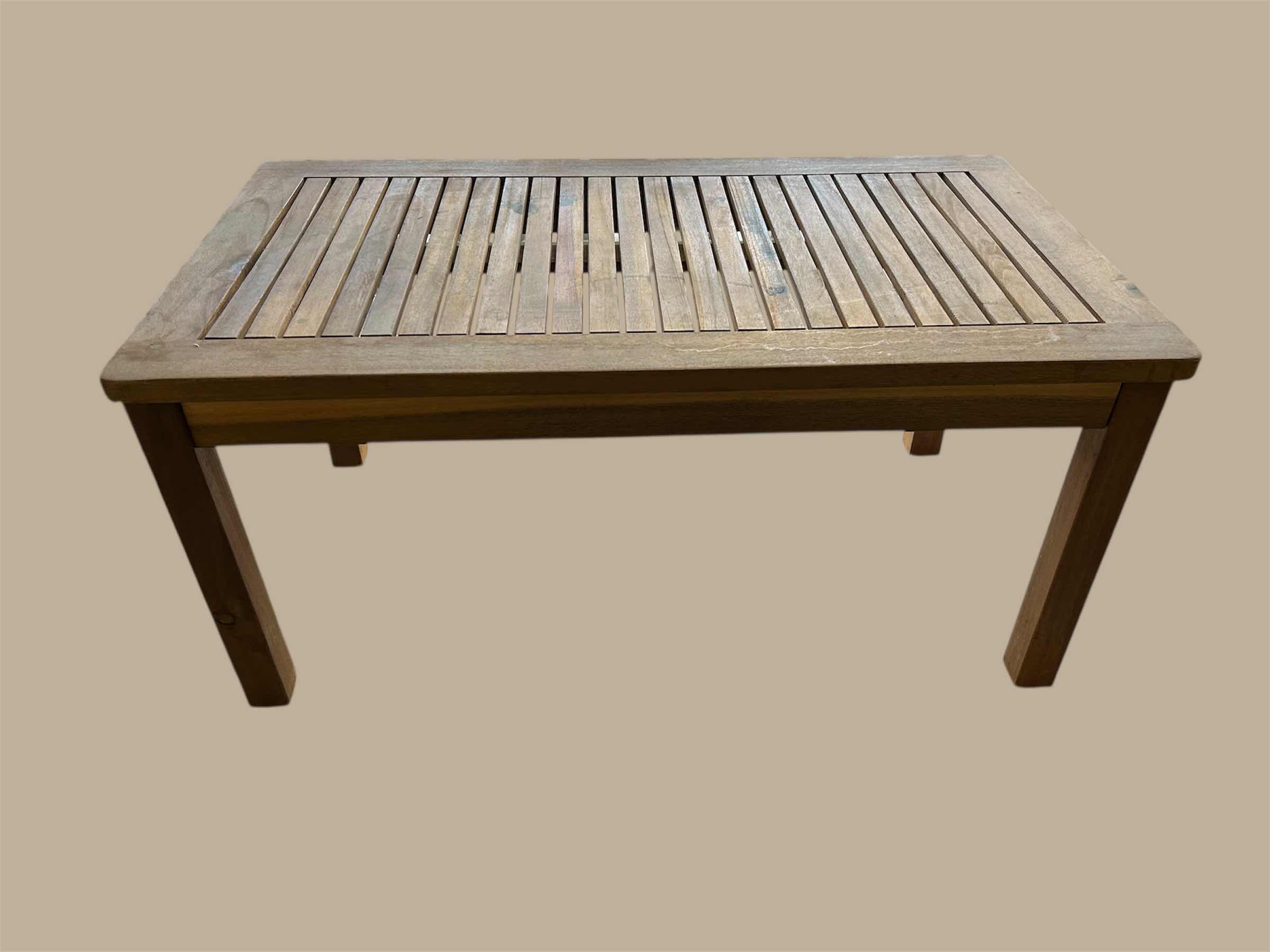 Photo 1 of WOODEN OUTDOOR TABLE 41" X 17" H 15"